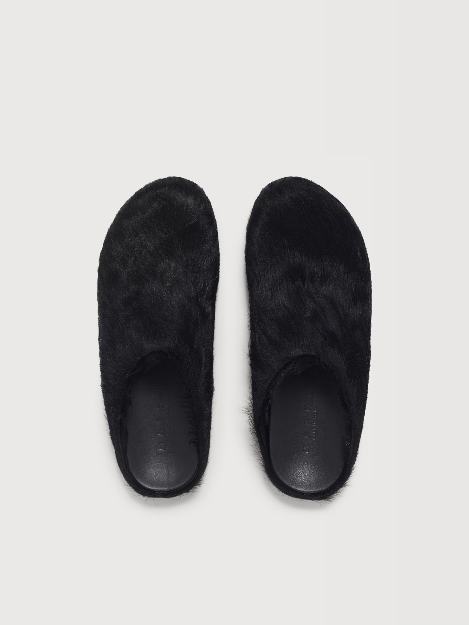 Deep blue long hair calfskin Fussbett sabot - Sandals - Image 4