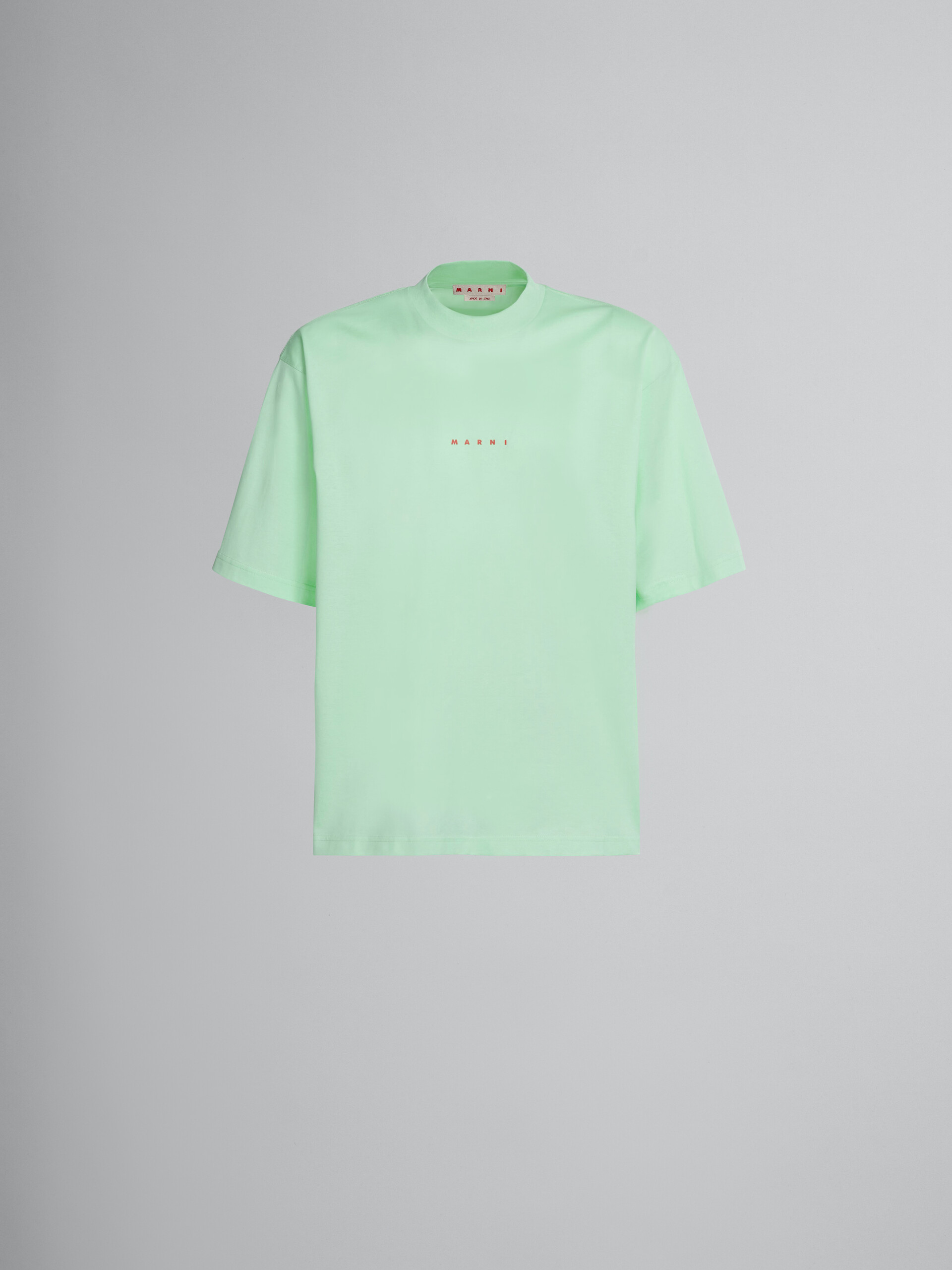 Green bio cotton T-shirt with logo - T-shirts - Image 1