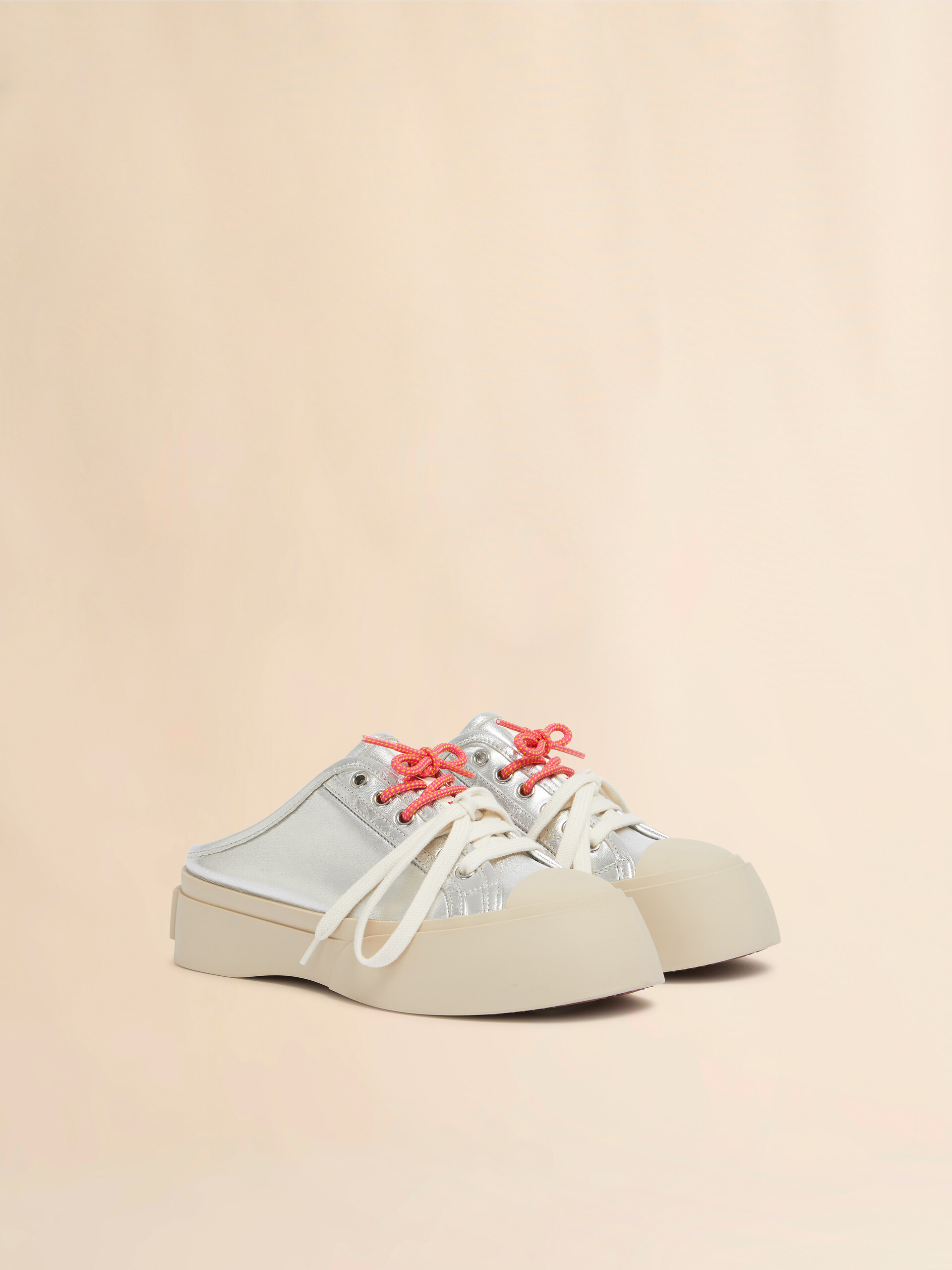 Silver leather Pablo lace-up sabot - Sneakers - Image 2