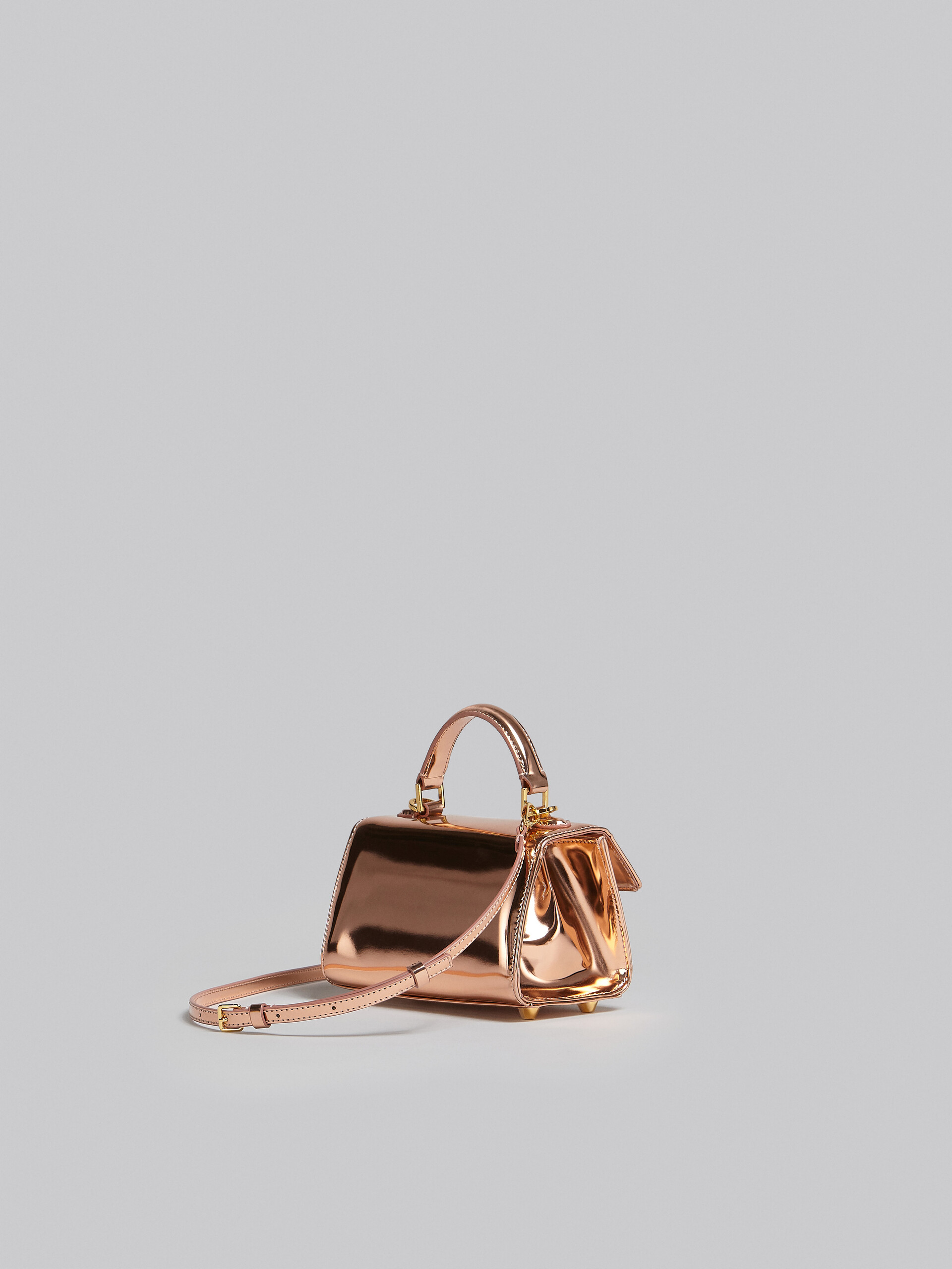 Relativity Mini Bag in rose gold mirrored leather