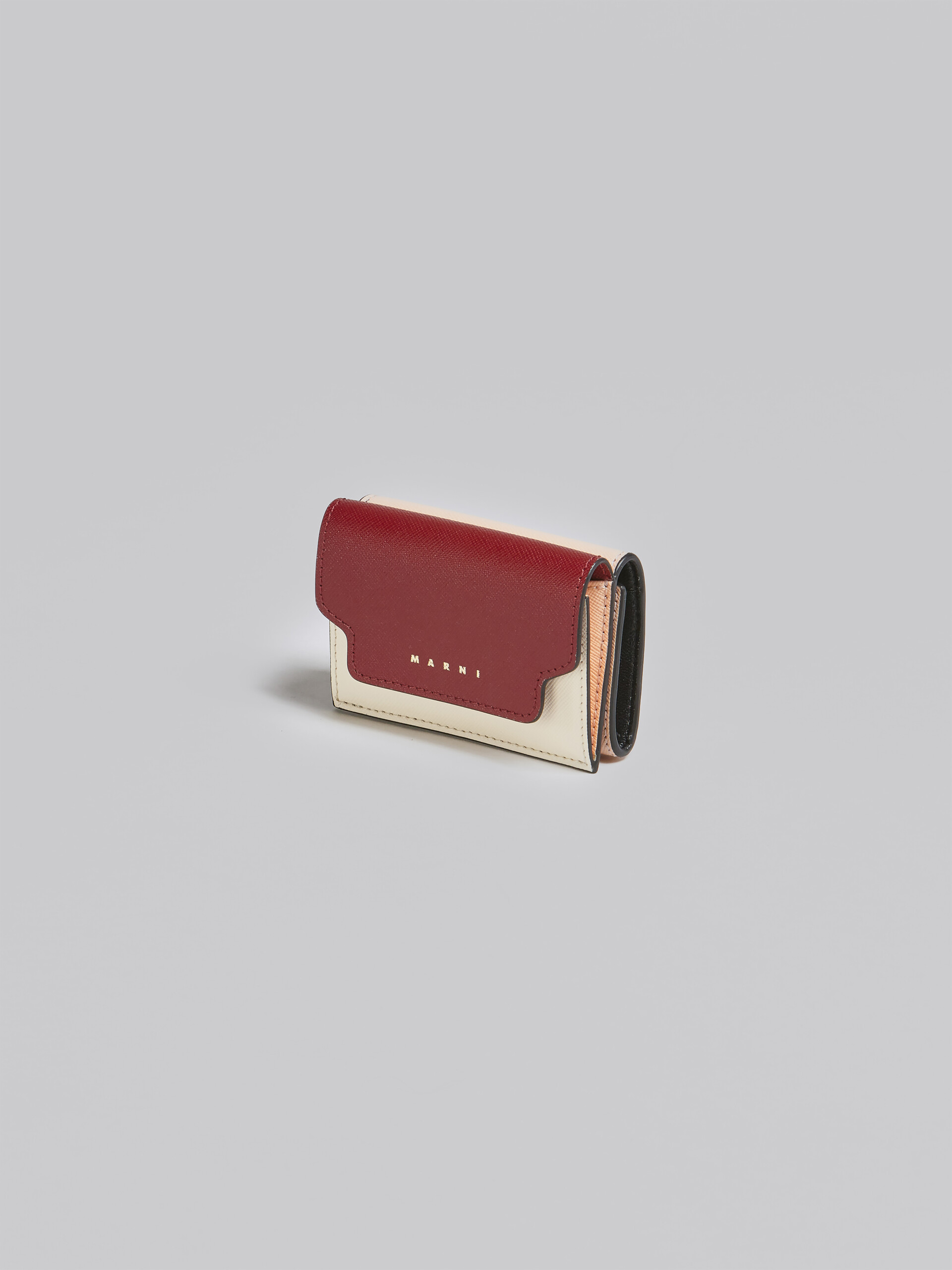 Portafoglio tri-fold in saffiano rosso rosa e bianco - Portafogli - Image 4