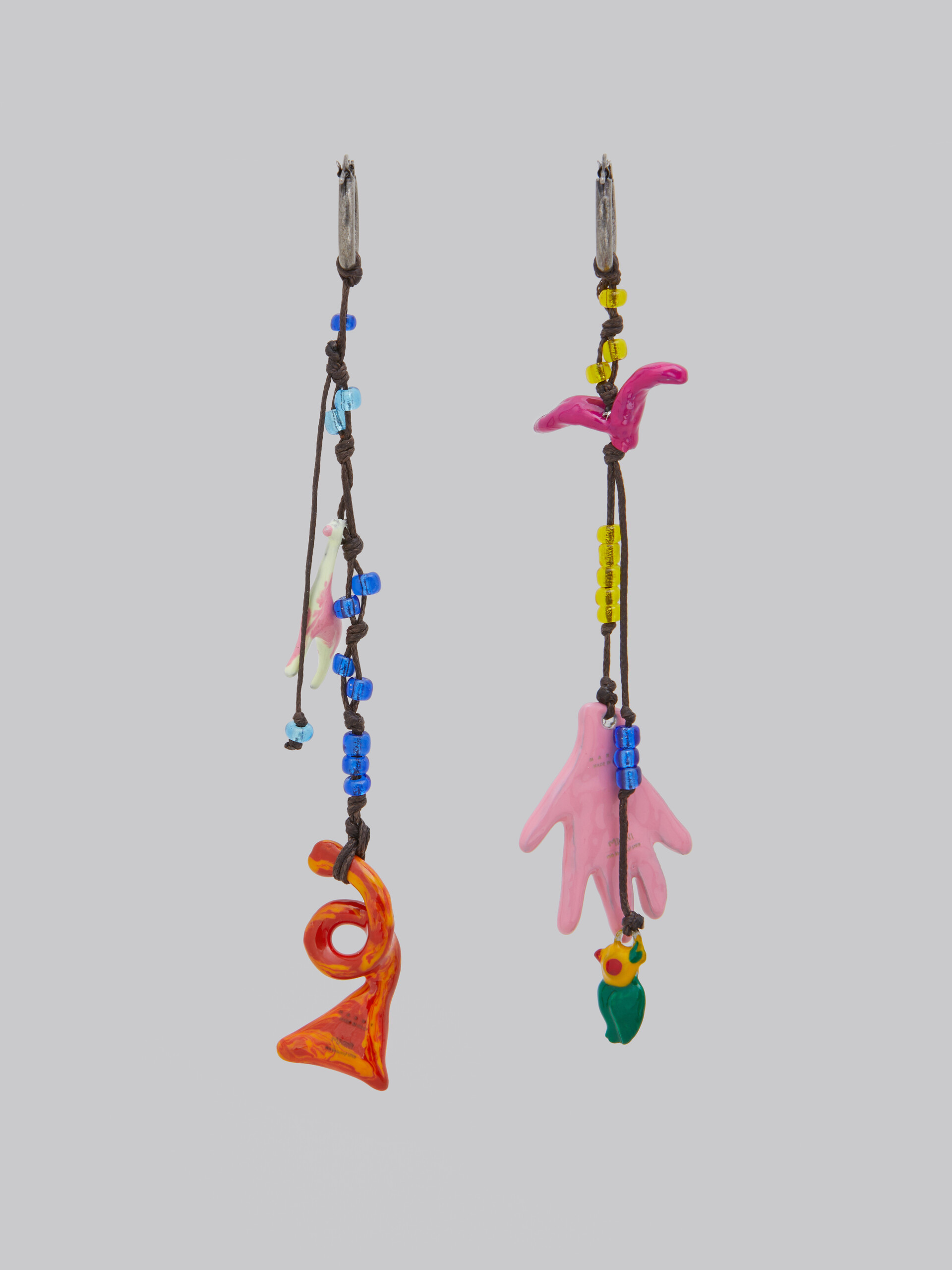 Marni x No Vacancy Inn - Earrings with pink red and orange pendants - Earrings - Image 3
