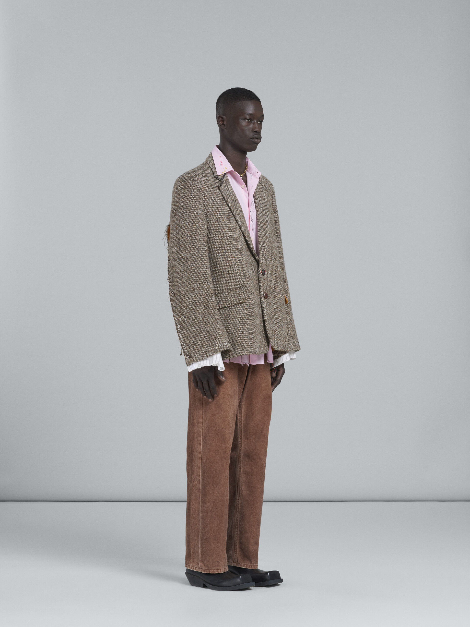 Brown tweed convertible blazer - Jackets - Image 6