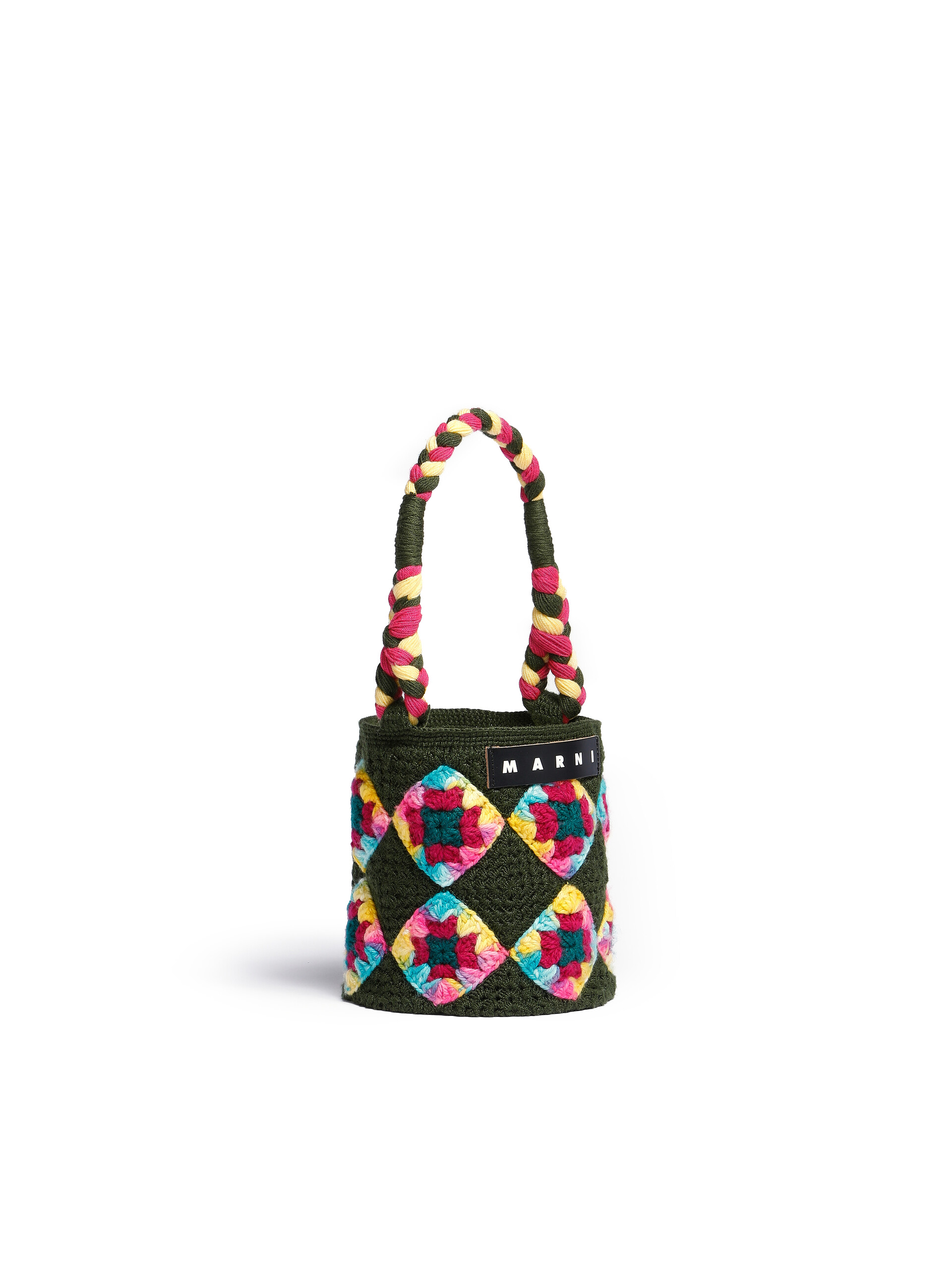 Small green MARNI MARKET CYLINDER crochet bag - Shopping Bags - Image 2