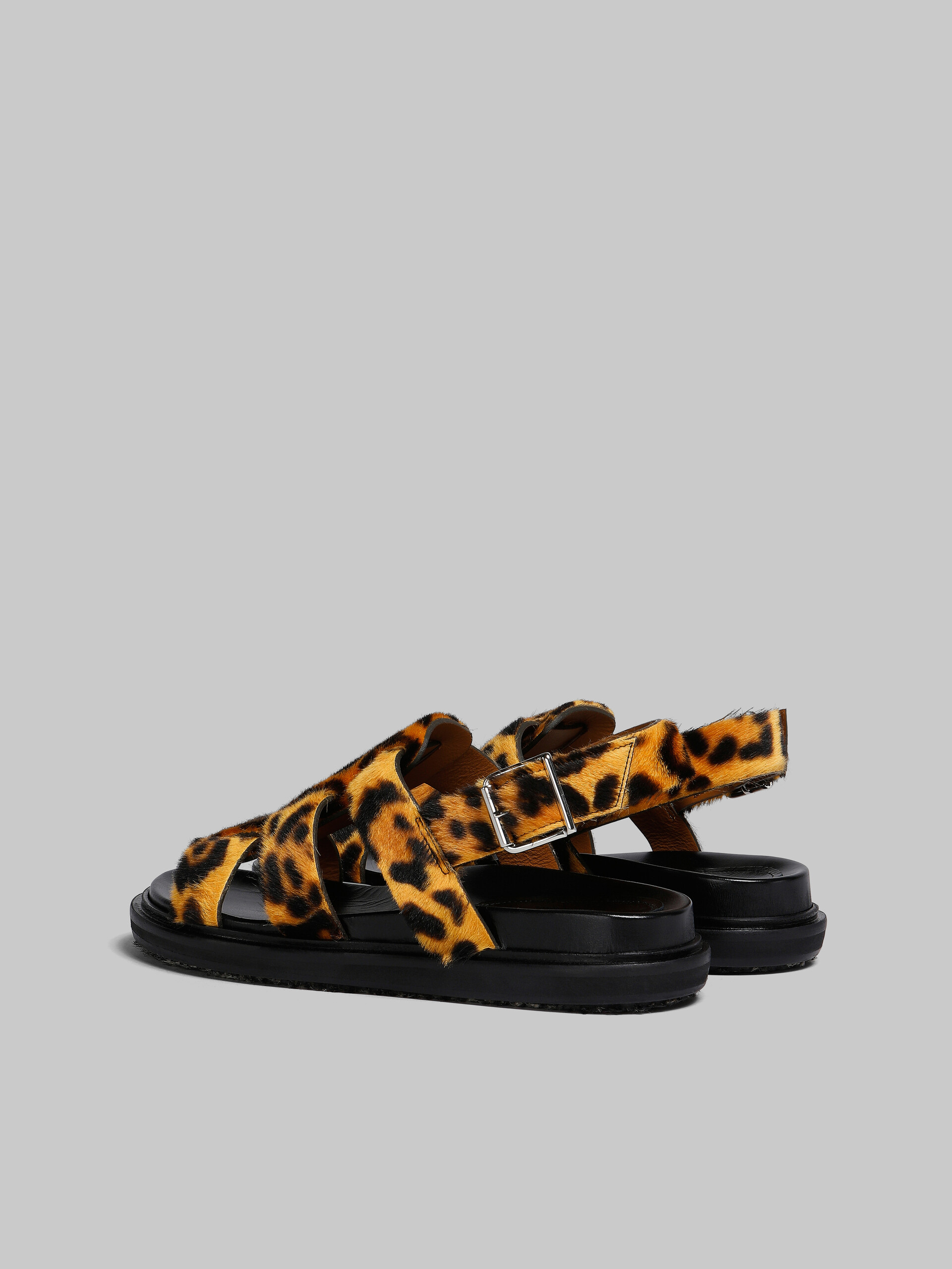 Leopard-print short-hair shearling gladiator sandal - Sandals - Image 3