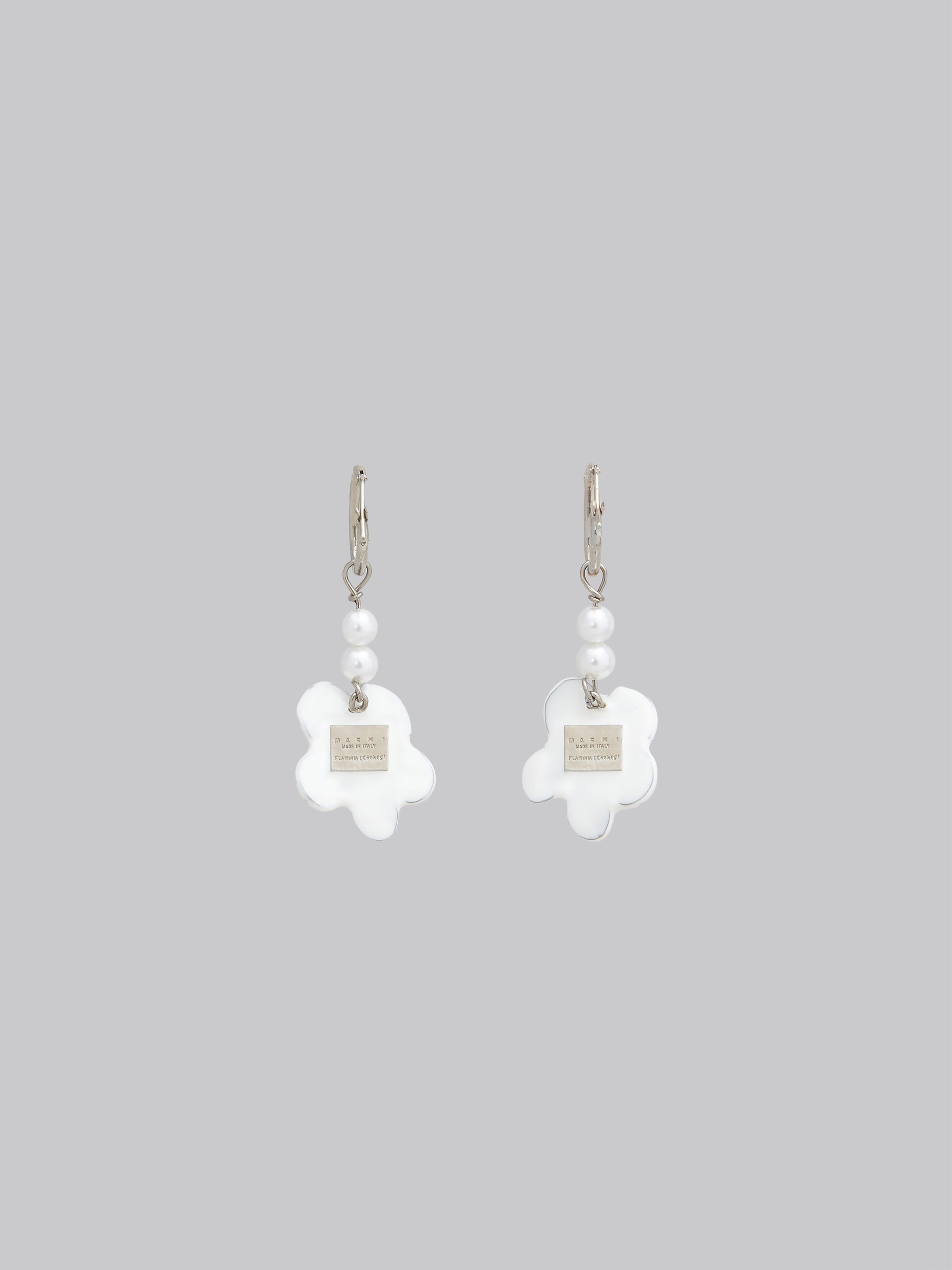 White floral earrings - Earrings - Image 3