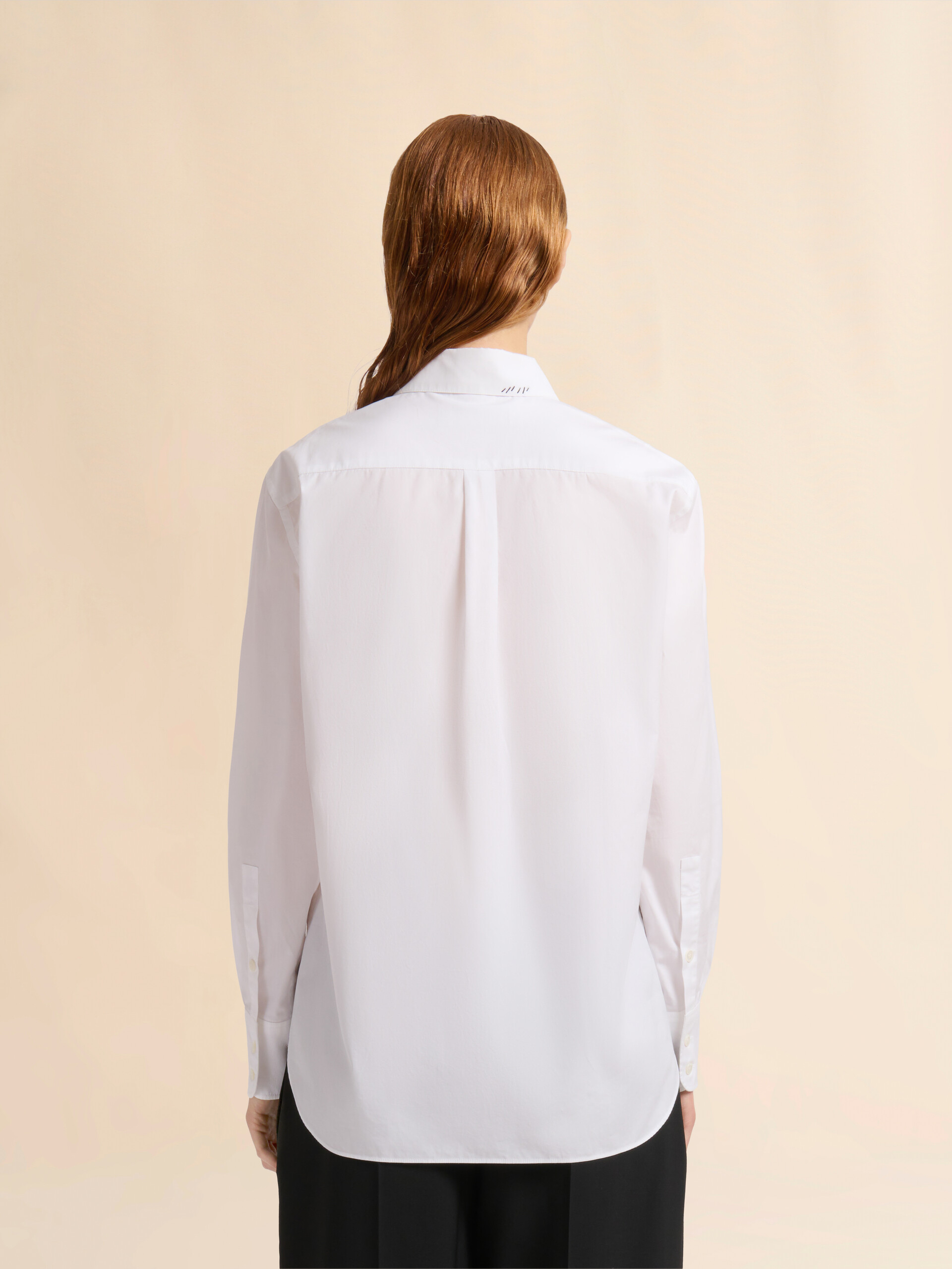 White organic poplin shirt with Marni Mending - Shirts - Image 3