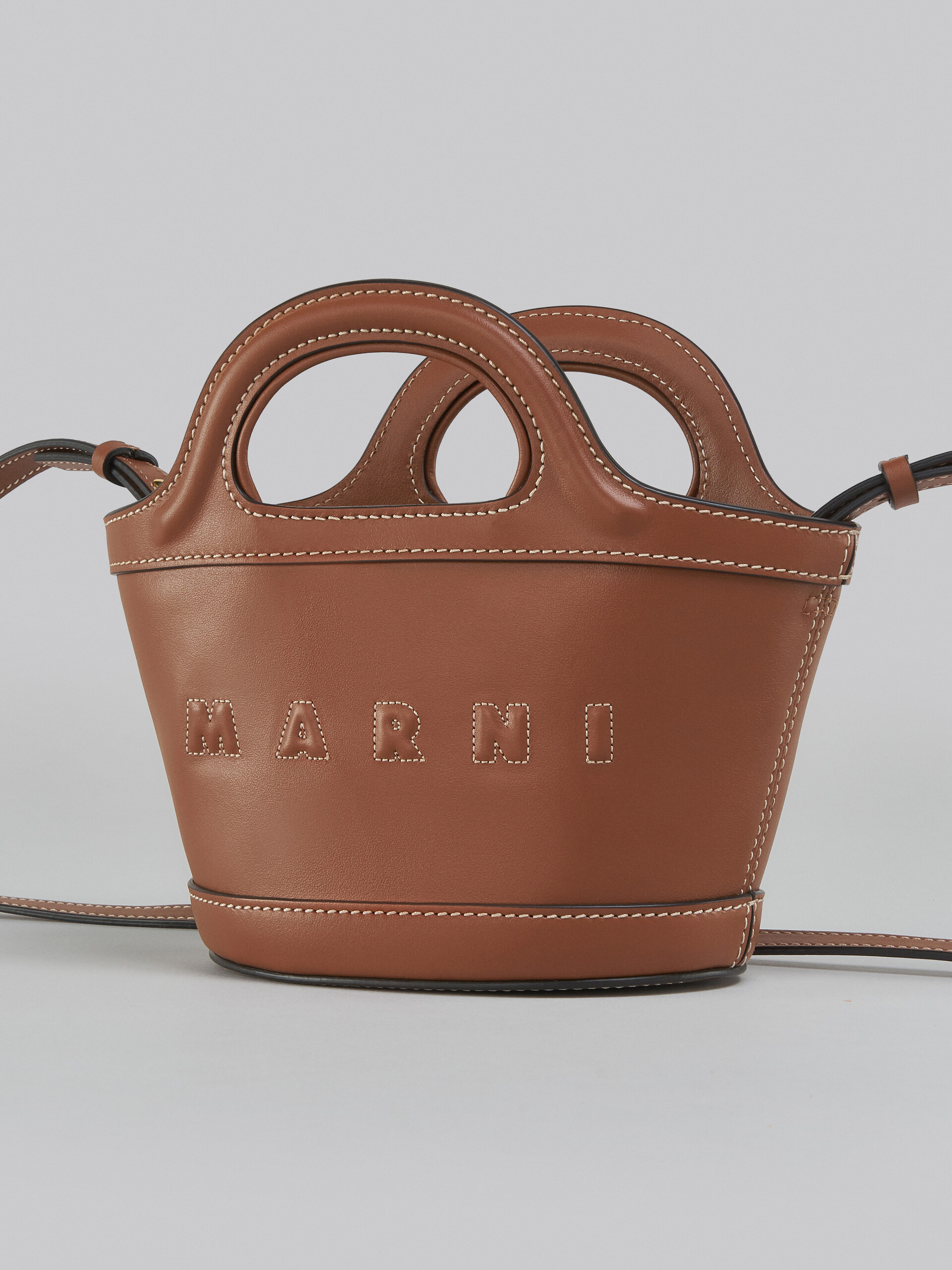 Tropicalia Micro Bag in brown leather