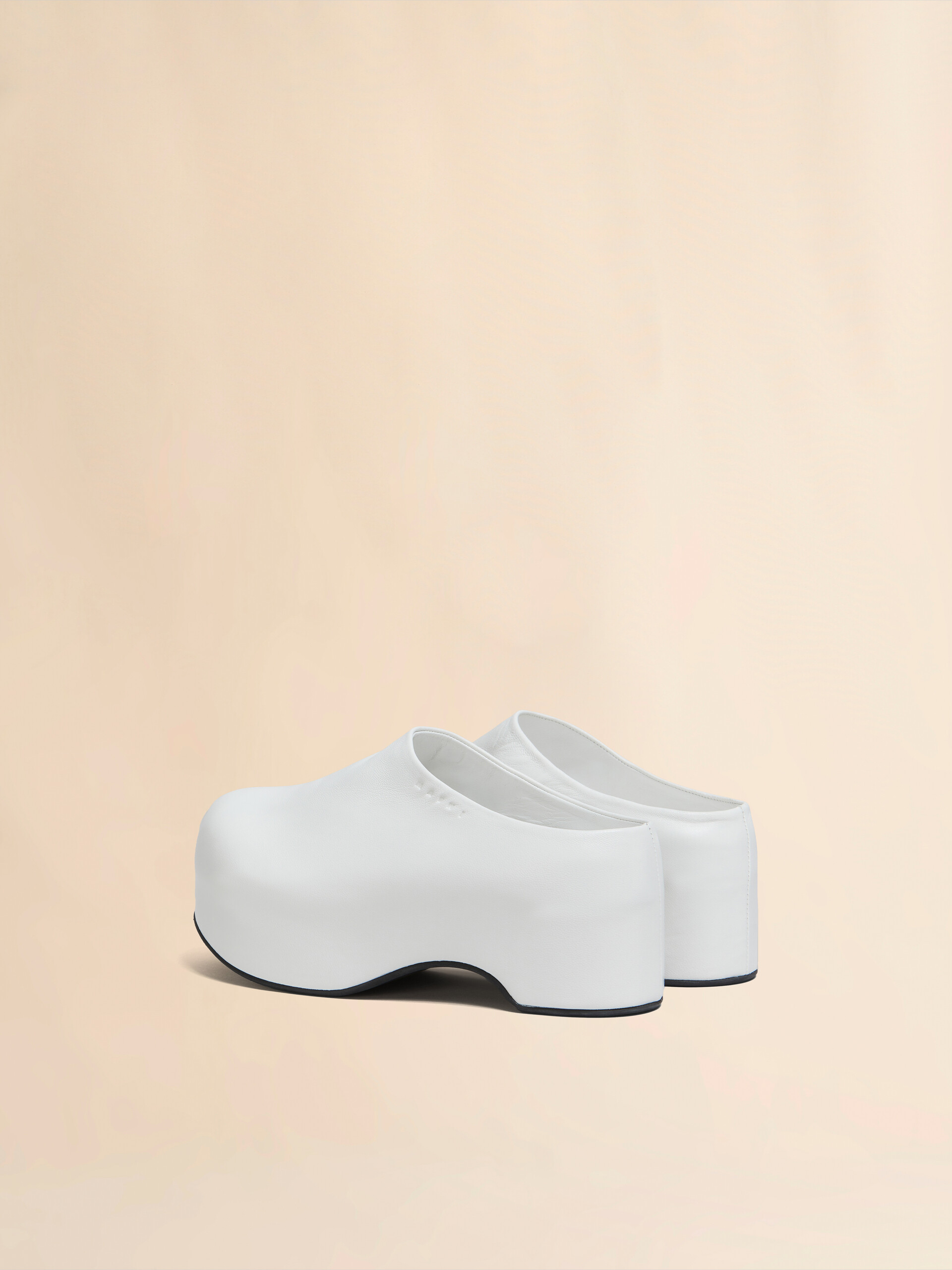 Black leather chunky clog sabot - Sandals - Image 3