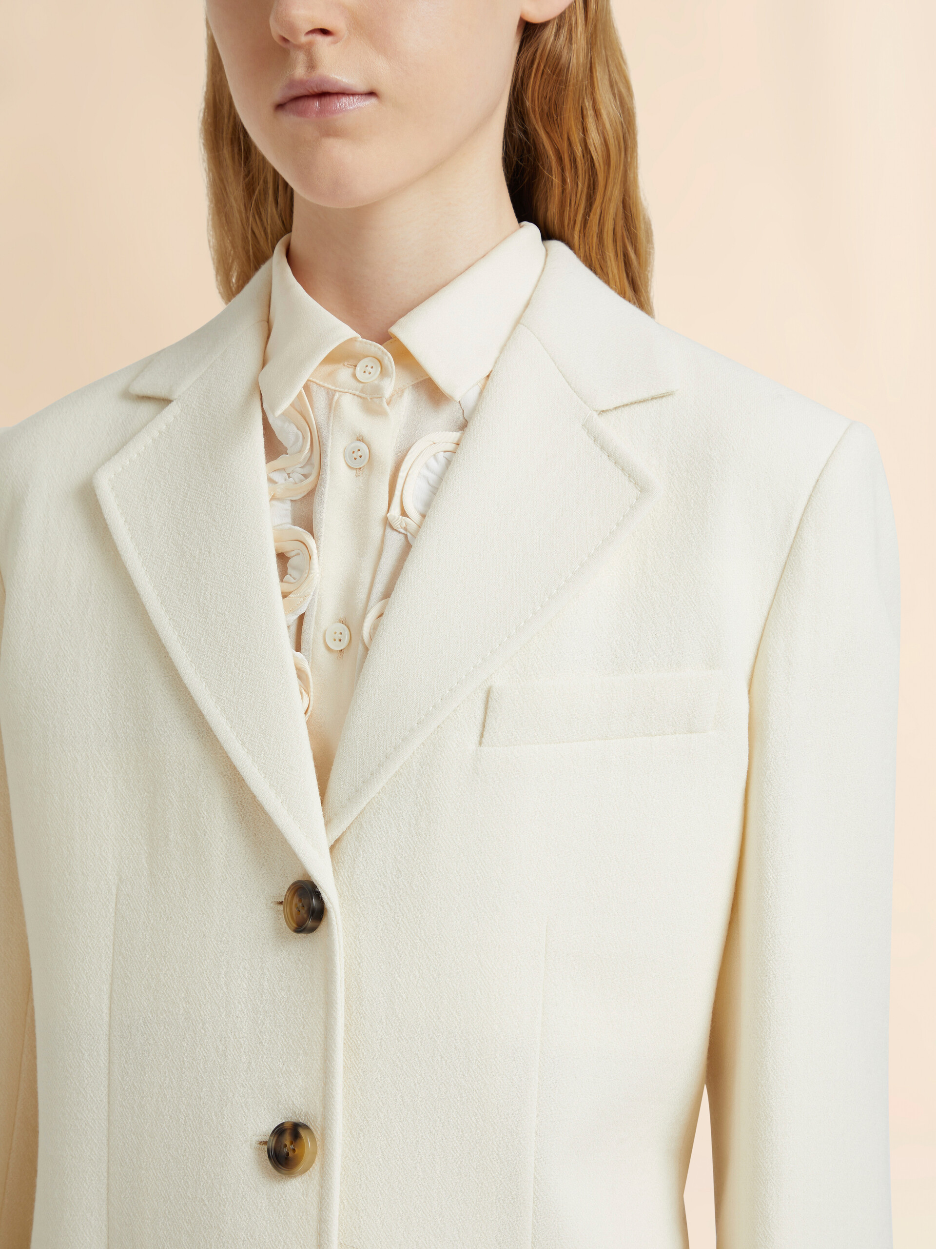 Off-white wool crêpe jacket - Jackets - Image 4