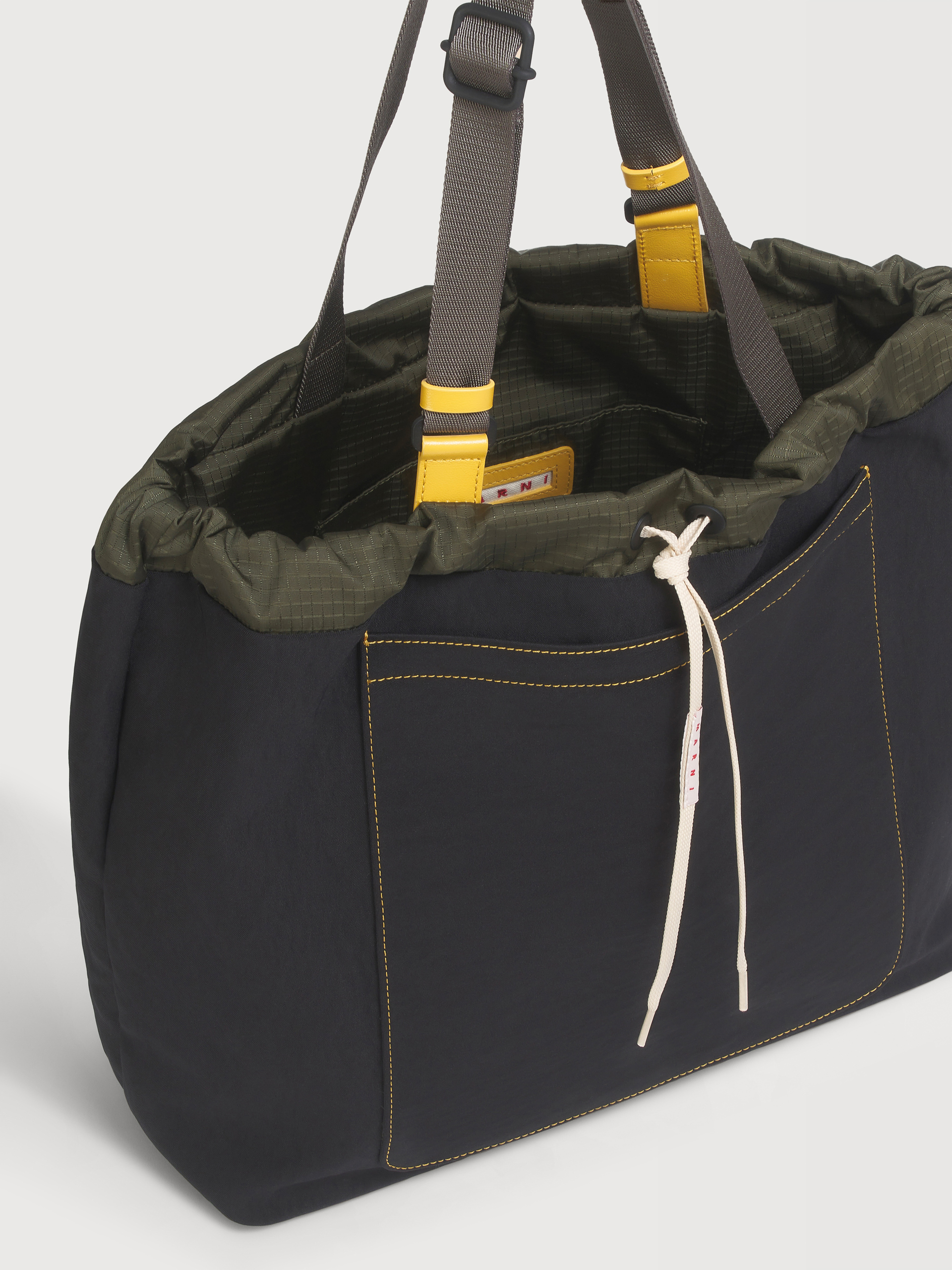 Black technical fabric tote bag - Shopping Bags - Image 4
