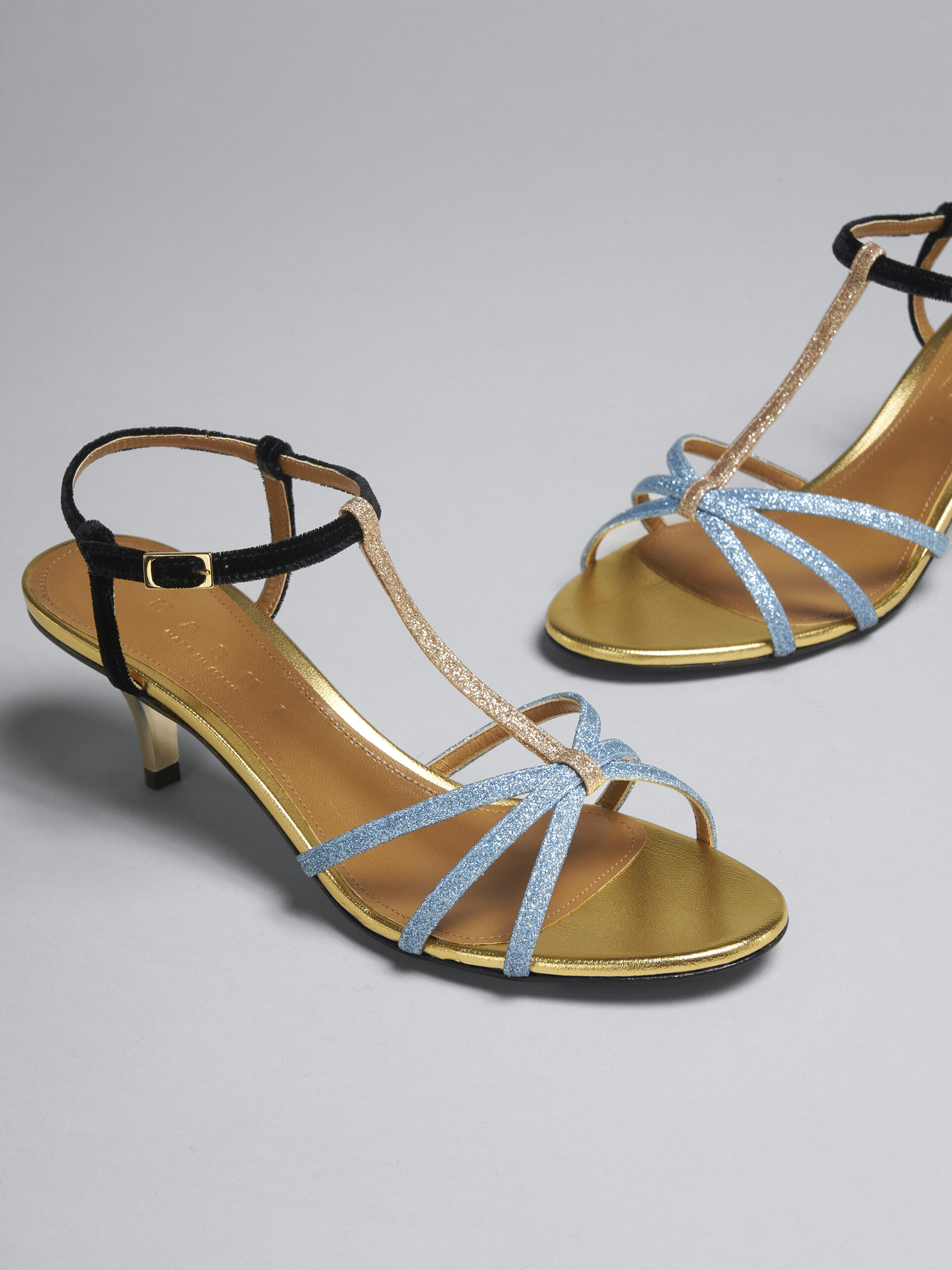 Glitter fabric and velvet sandal - Sandals - Image 5