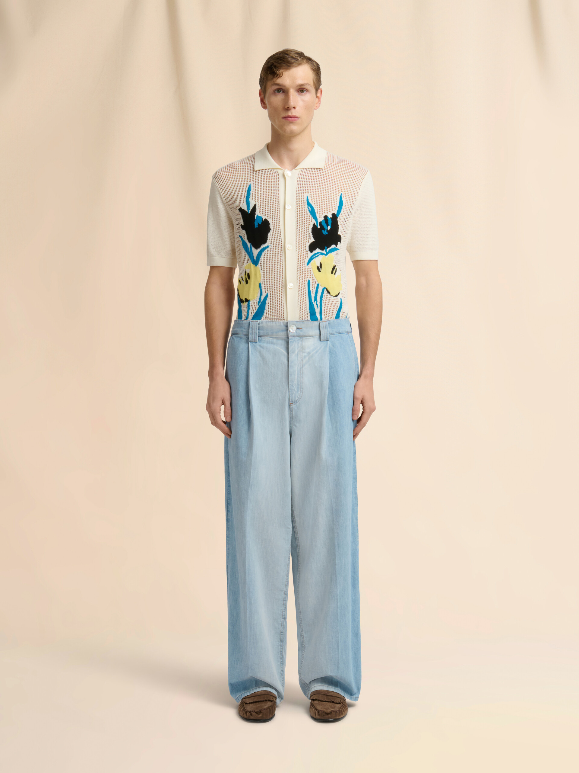 Light blue chambray jeans with foulard - Pants - Image 2
