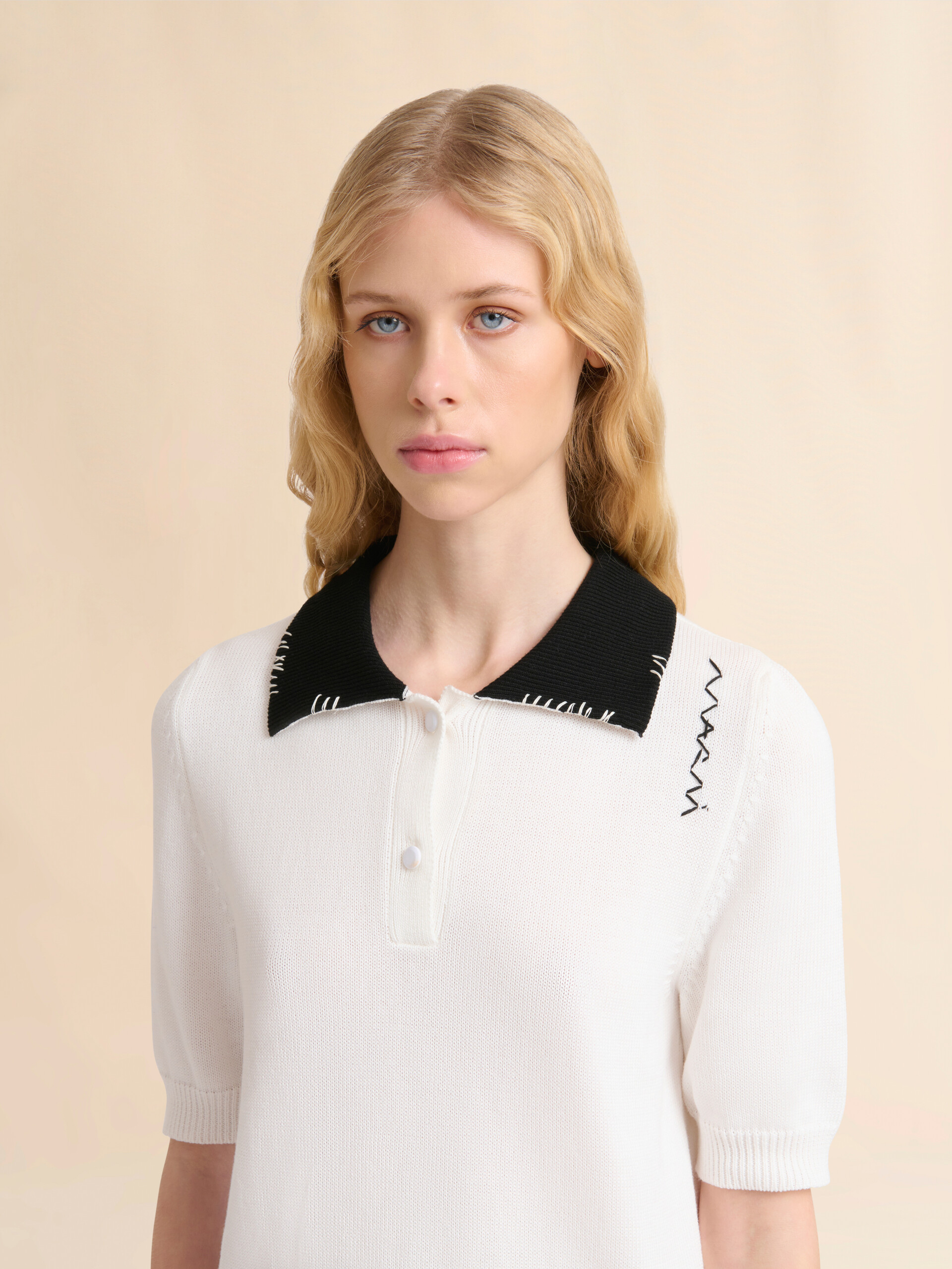 White cotton polo shirt with Marni Symbol - Shirts - Image 4