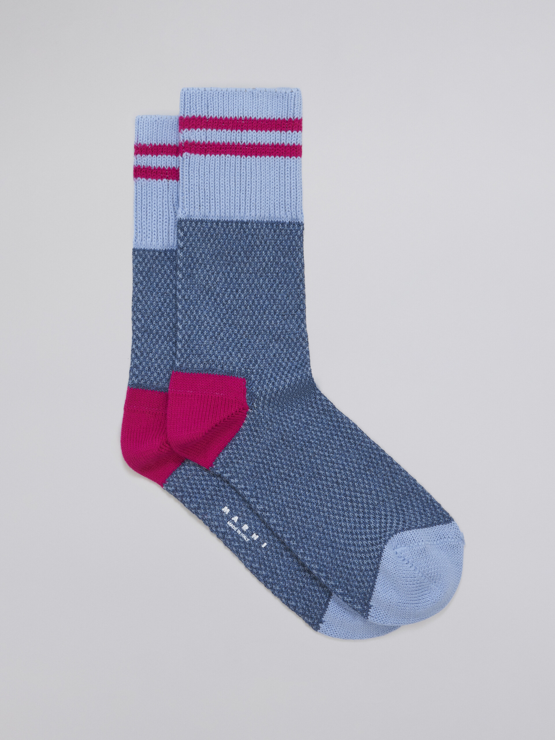 pale blue mouliné cotton sock - Socks - Image 1
