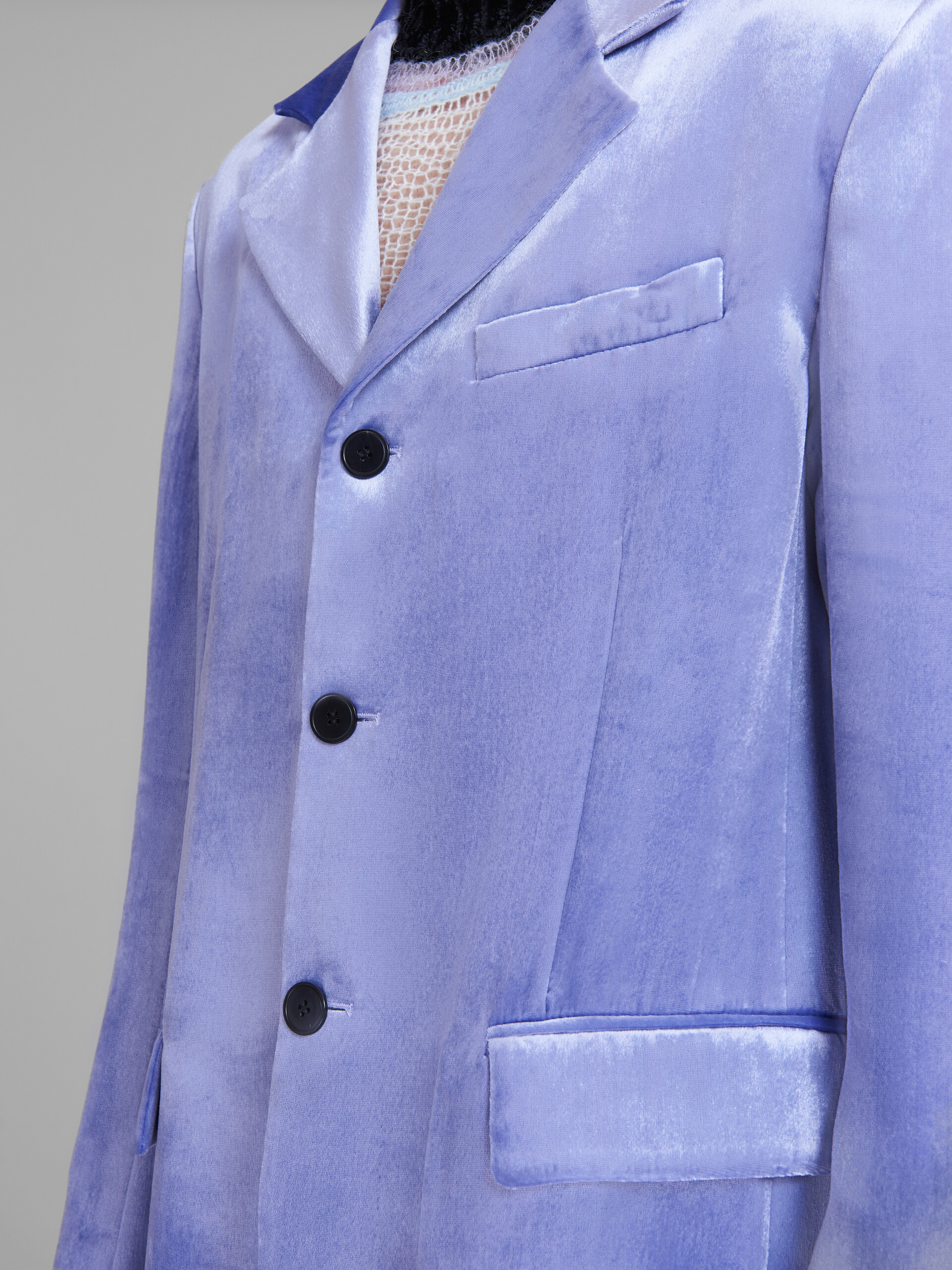 Purple single-breasted velvet blazer - Jackets - Image 5