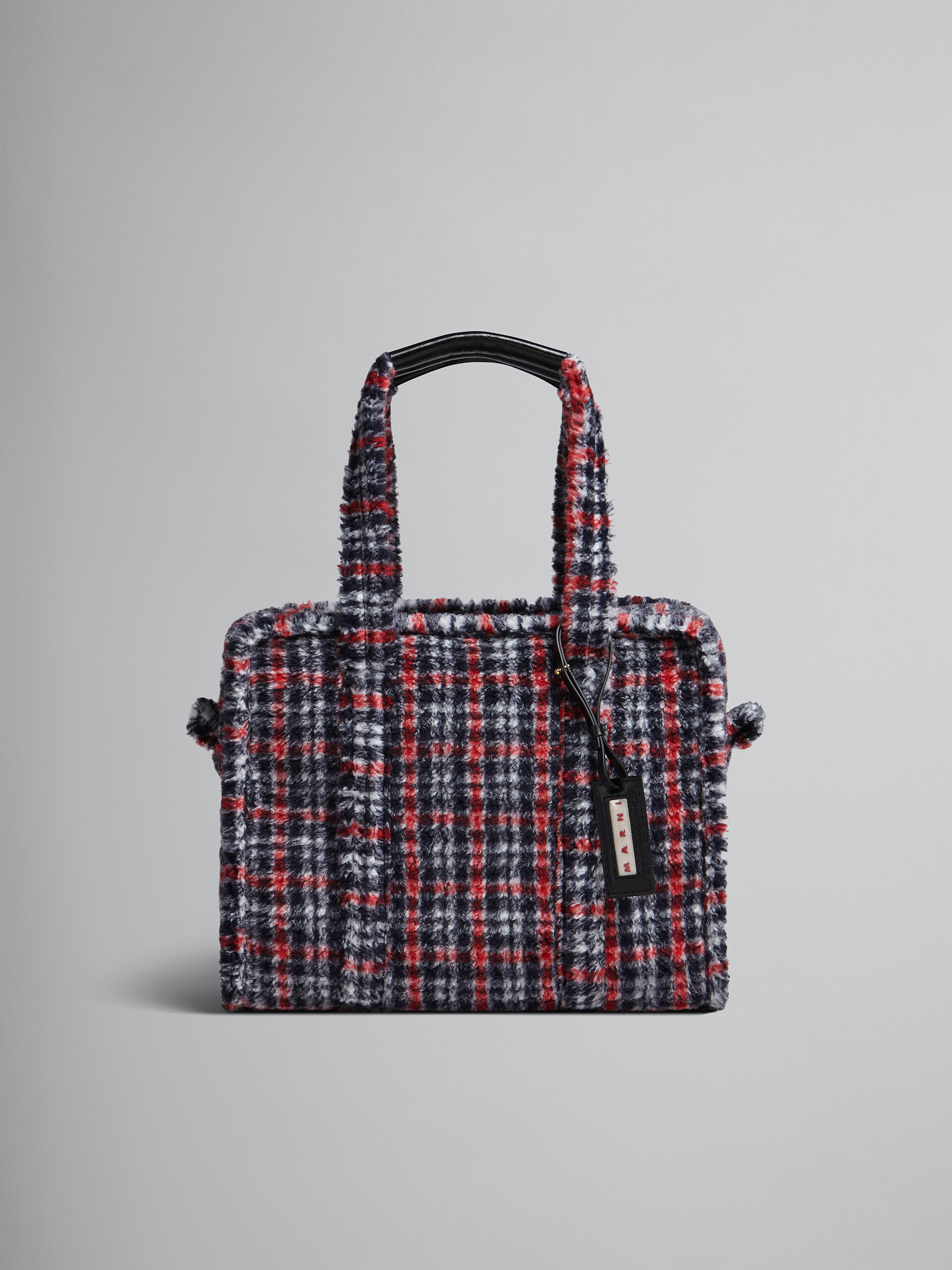 Small travel bag in check fabric - Shopping Bags - Image 1