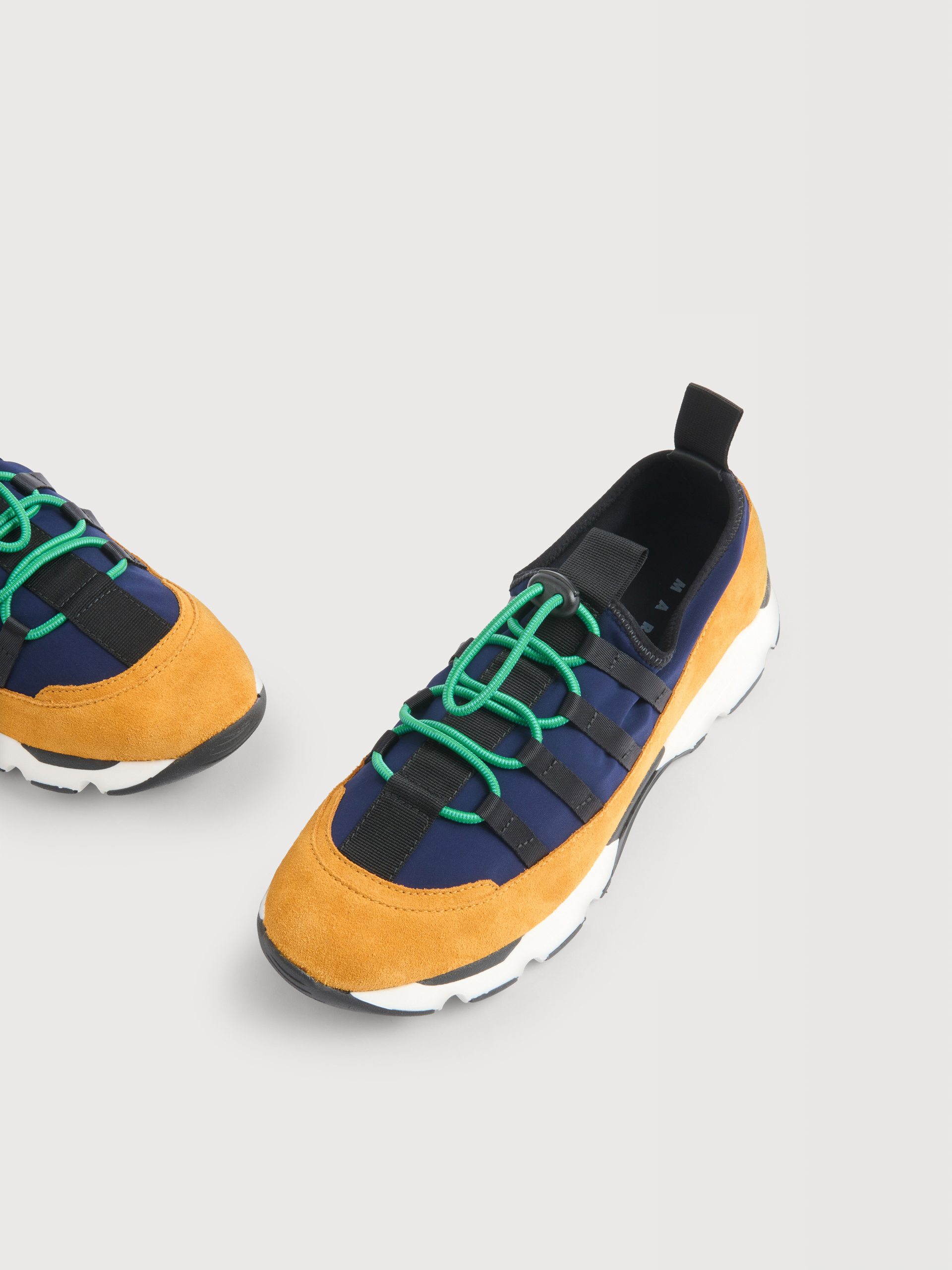 Green and light blue lycra lace-up sneaker - Sneakers - Image 5