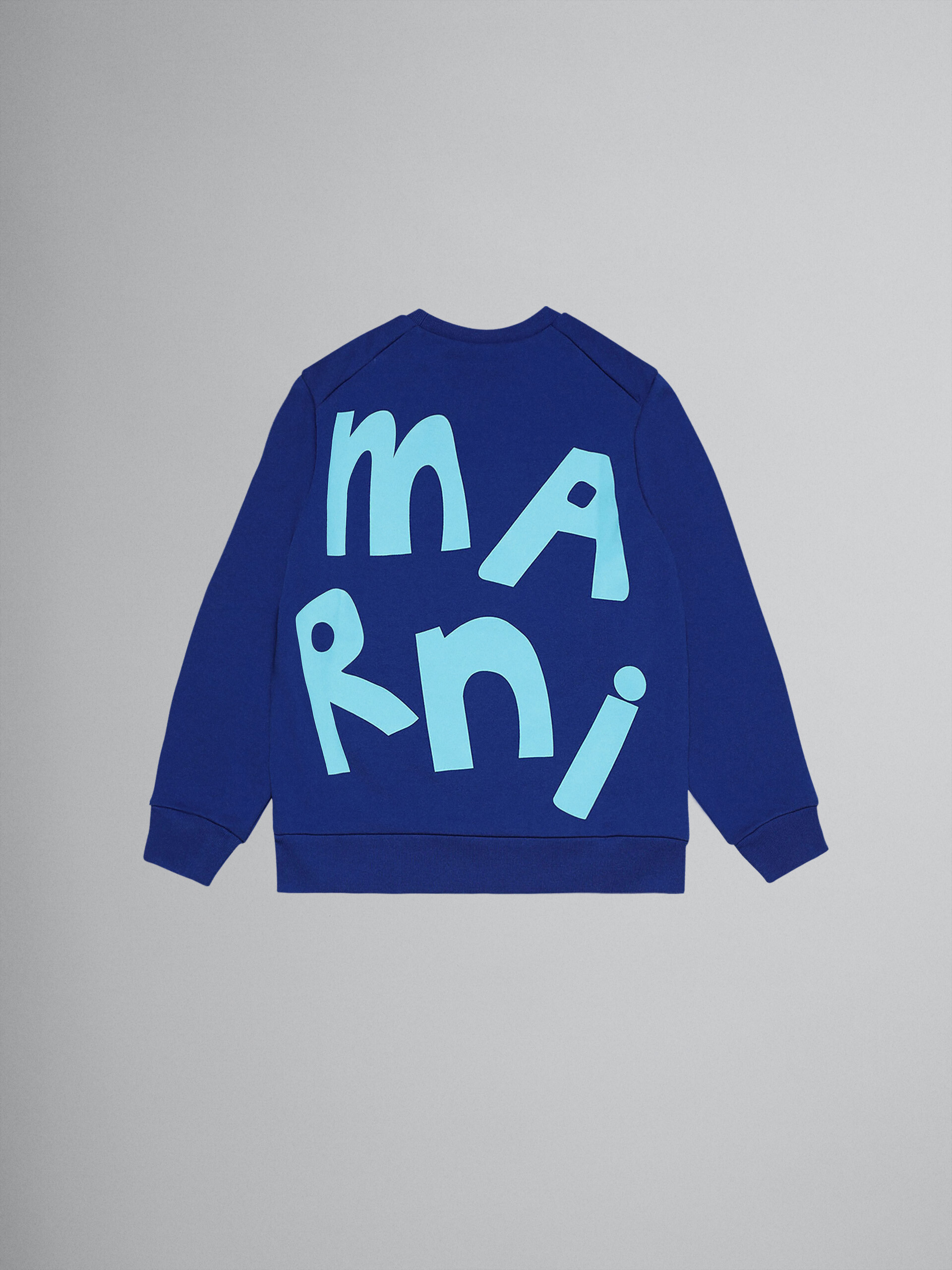 Maxi logo blue cotton sweatshirt - Sweaters - Image 2