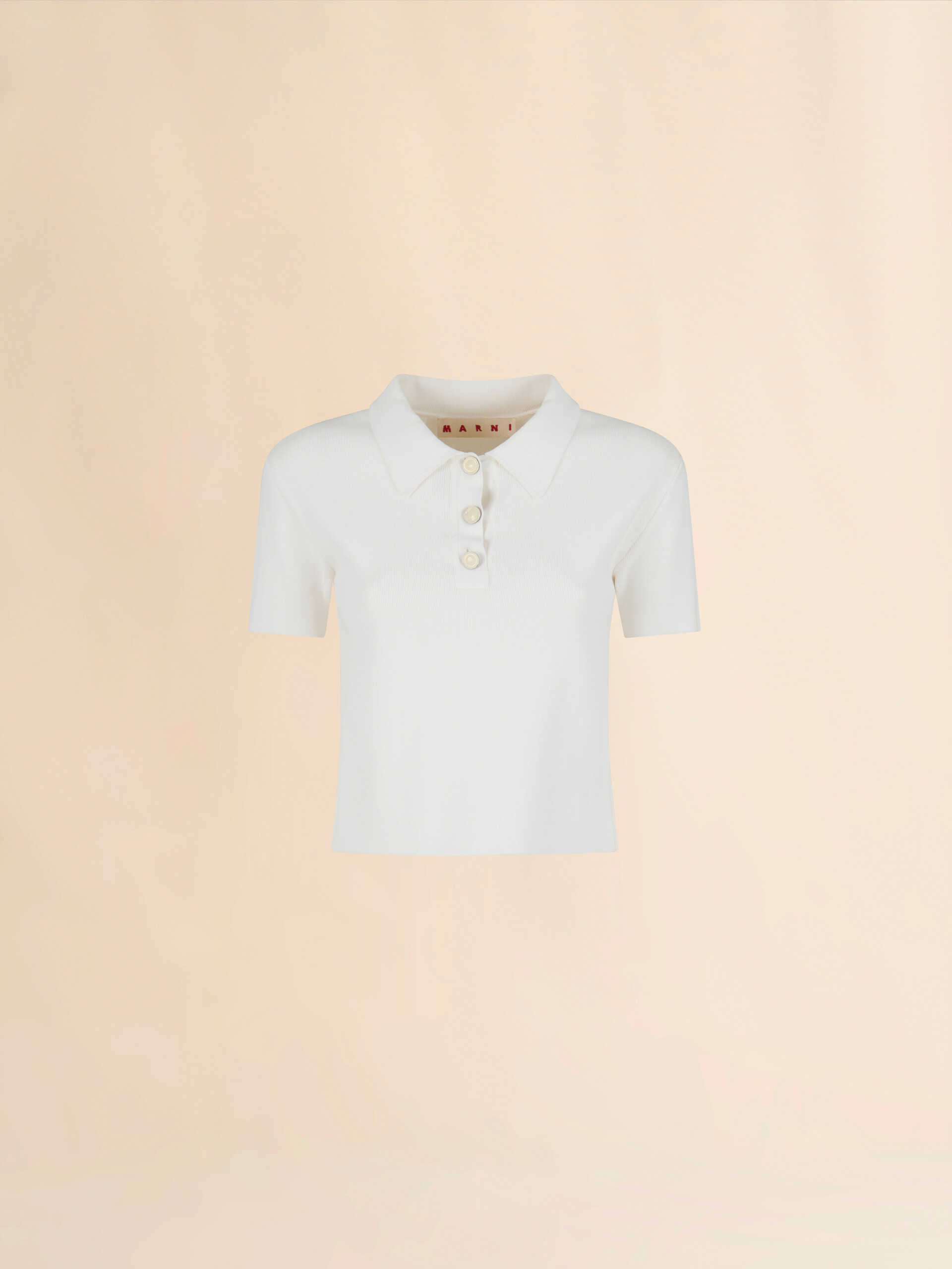 White viscose half-and-half polo - Shirts - Image 1