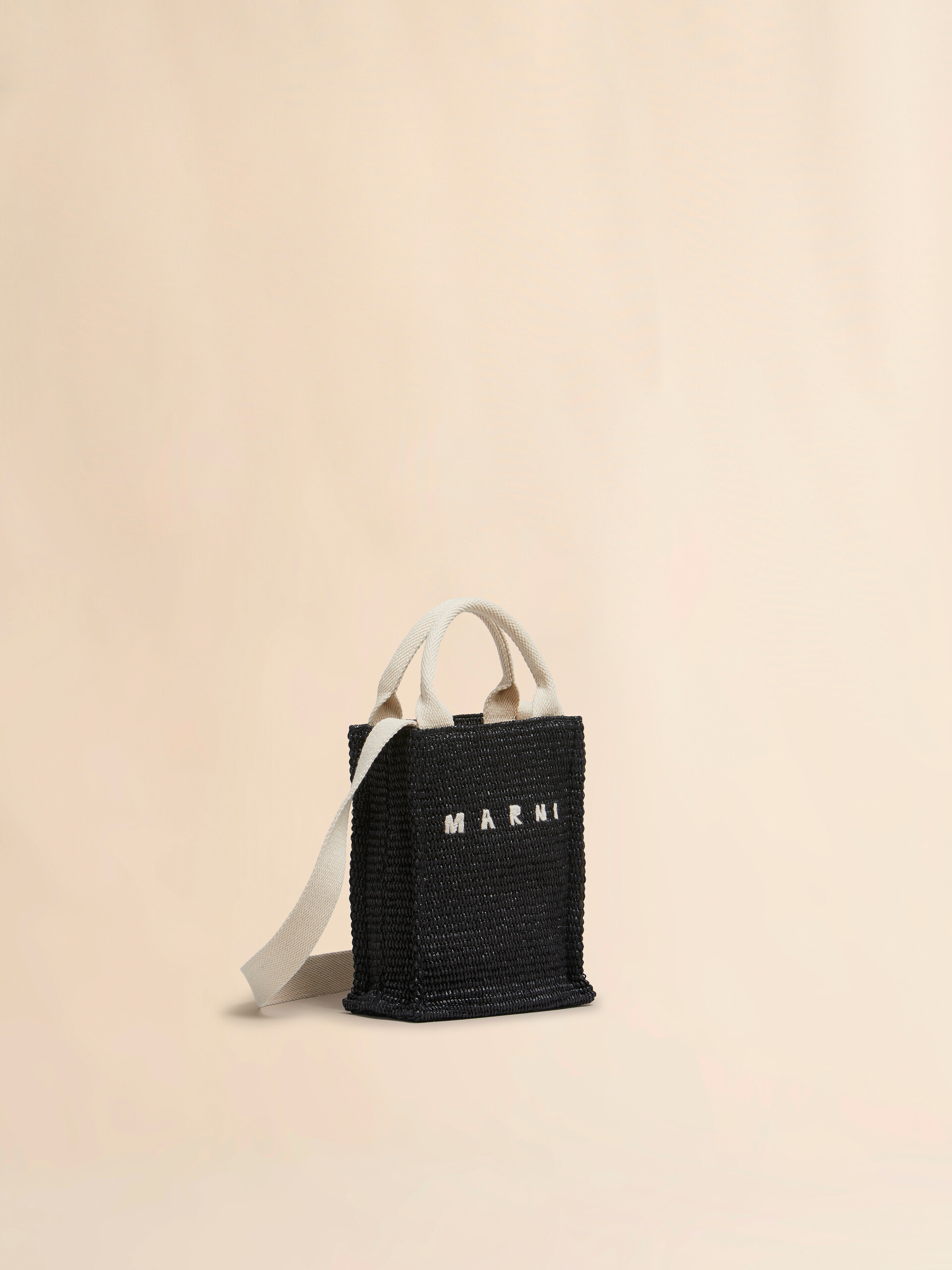 Bolso de mano mini de tejido efecto rafia marrón - Bolsos shopper - Image 6