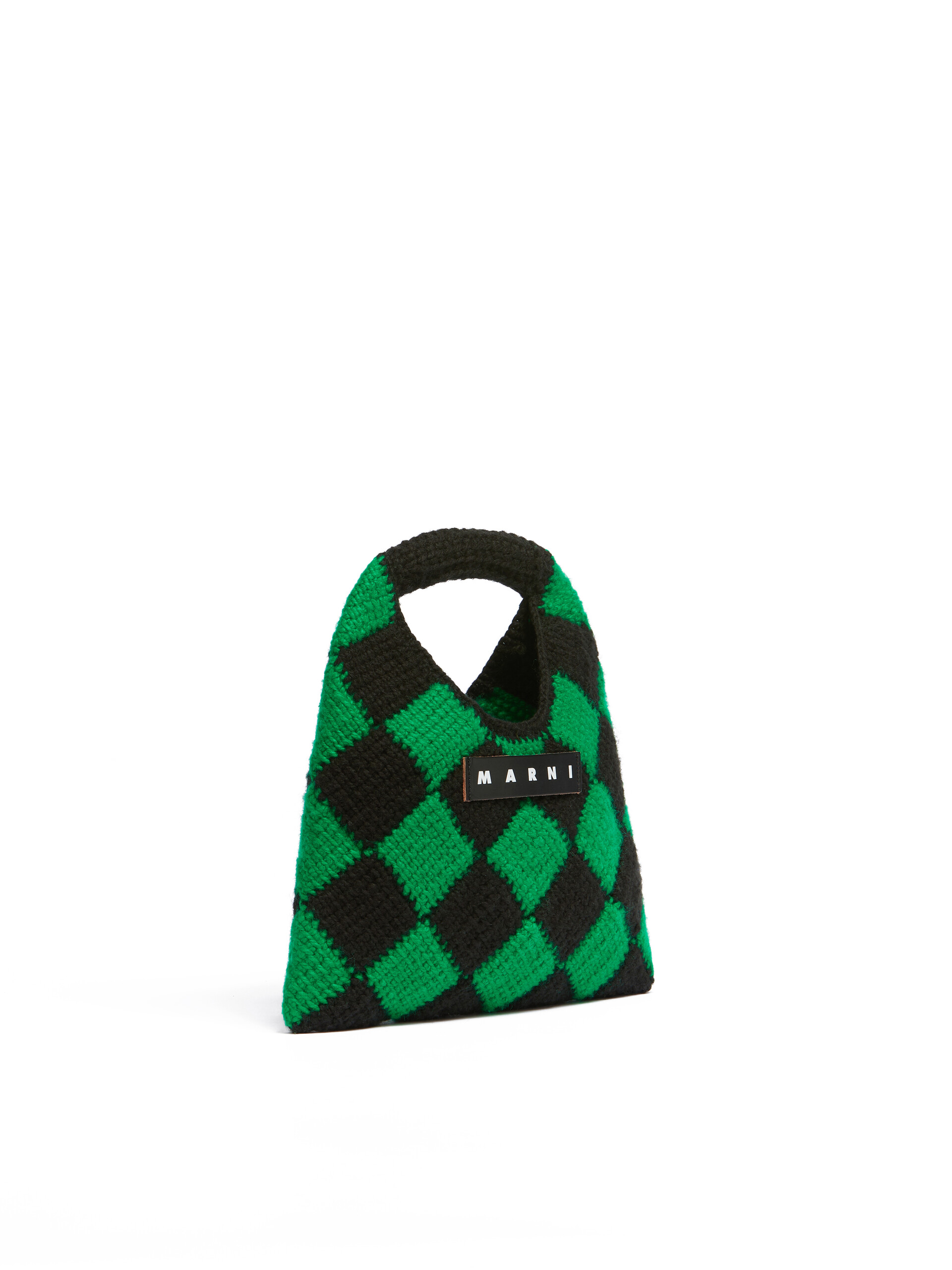 ブルー&ブラウン MARNI MARKET DIAMOND テックウールバッグ ミニ - ショッピングバッグ - Image 2
