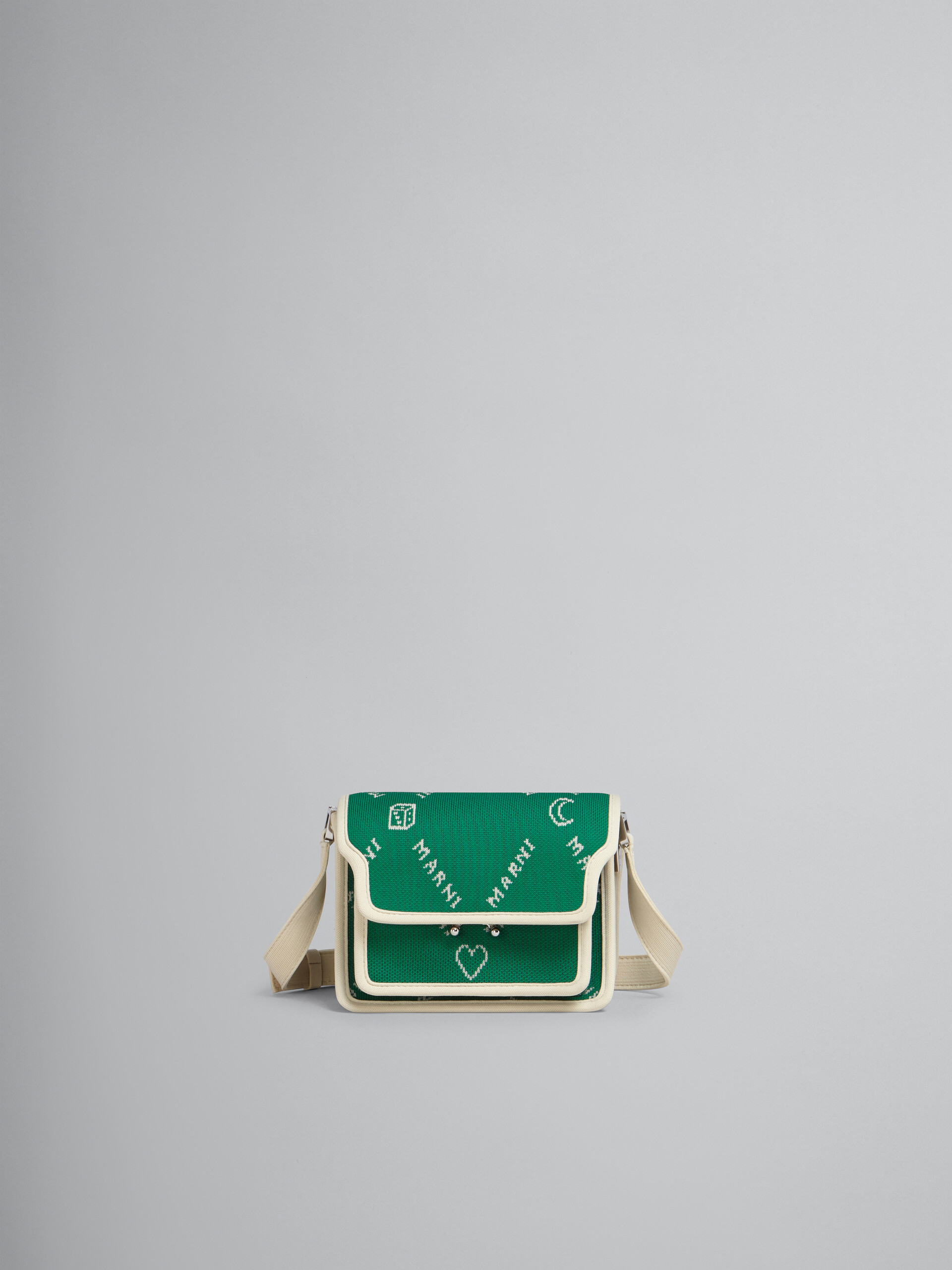 TRUNK SOFT mini bag in green Marnigram jacquard - Shoulder Bags - Image 1