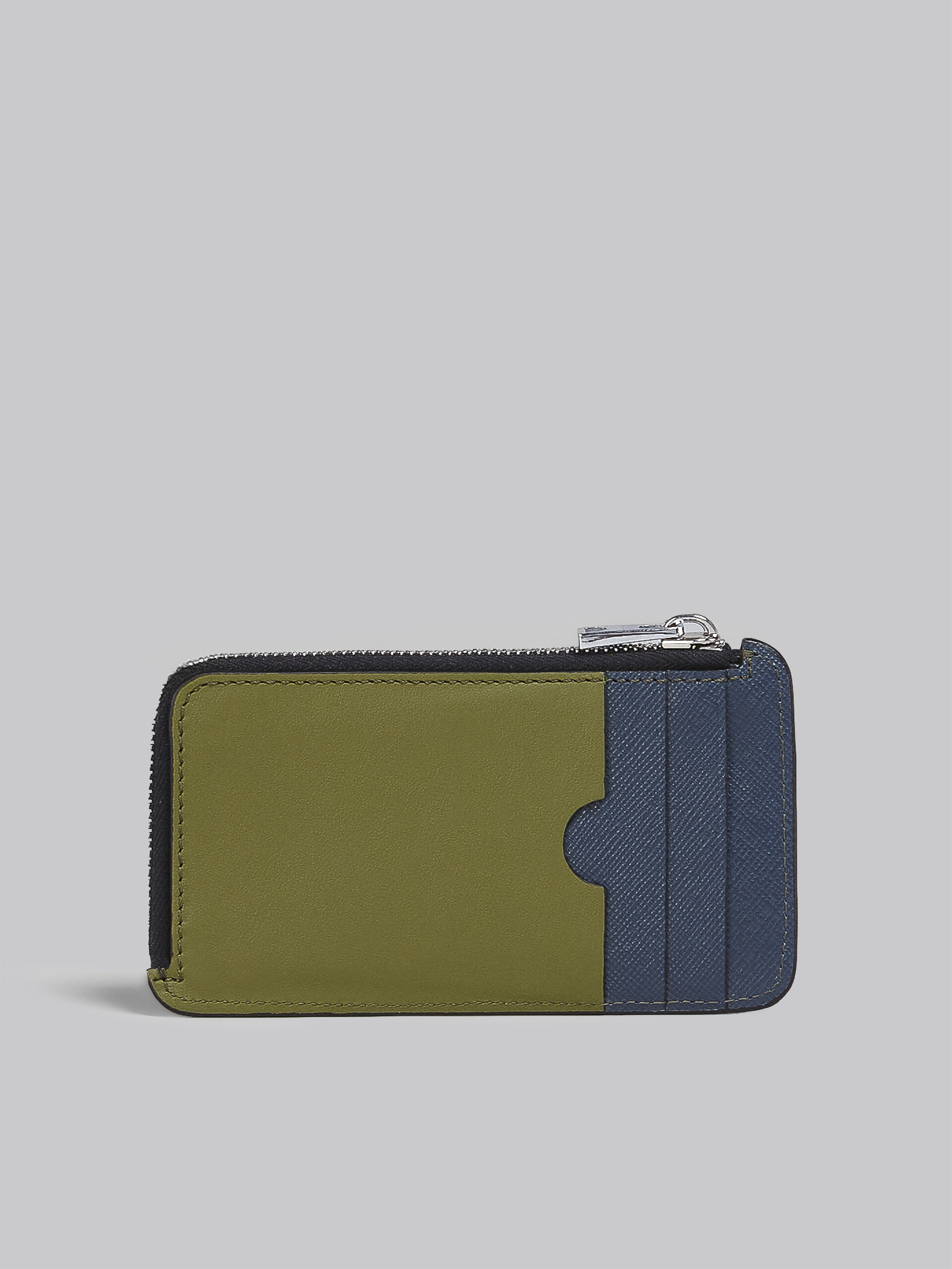 Black green and blue saffiano leather zip-around card case - Wallets - Image 3