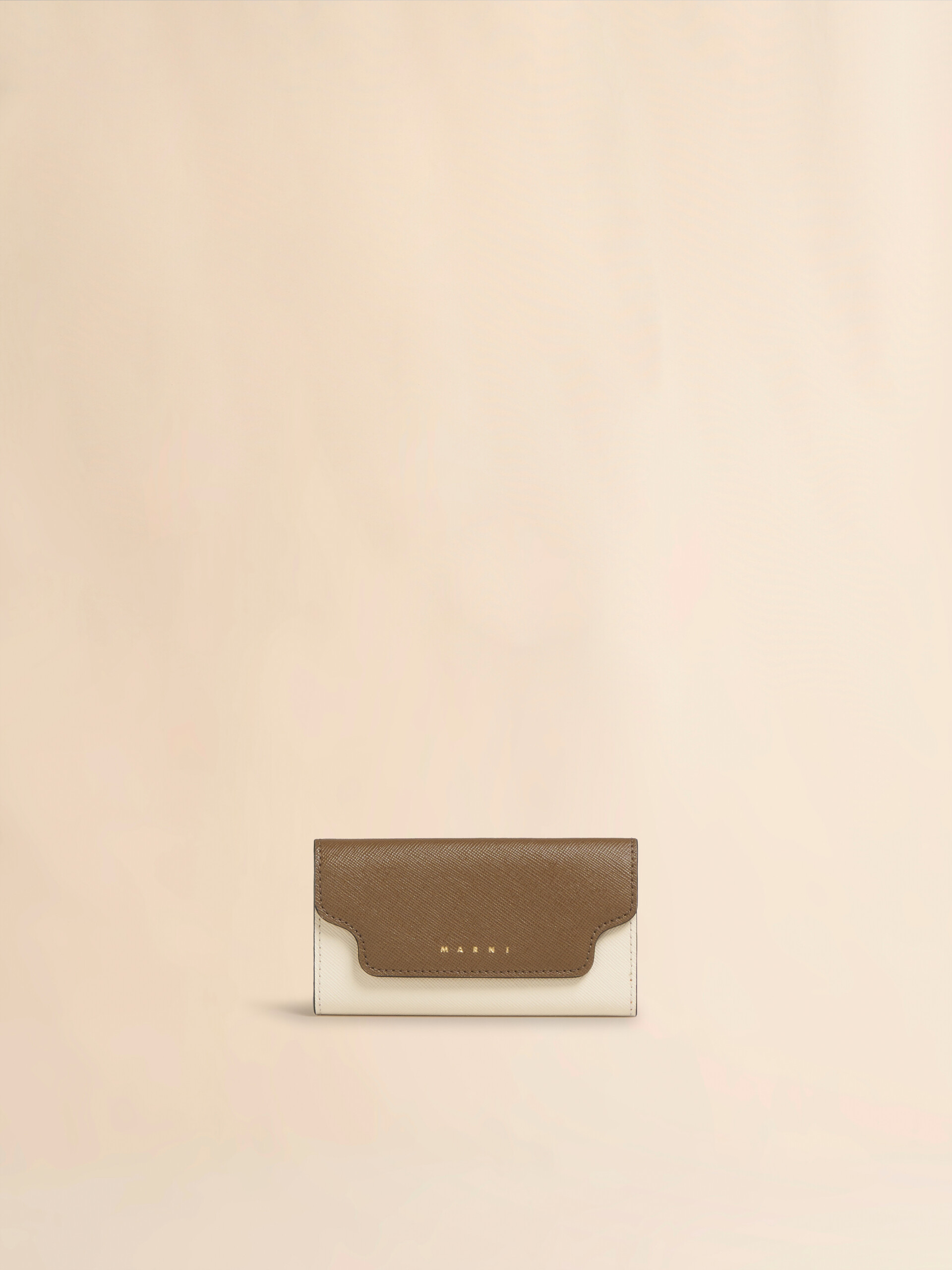 Colour block saffiano leather keyring - Key Rings - Image 1