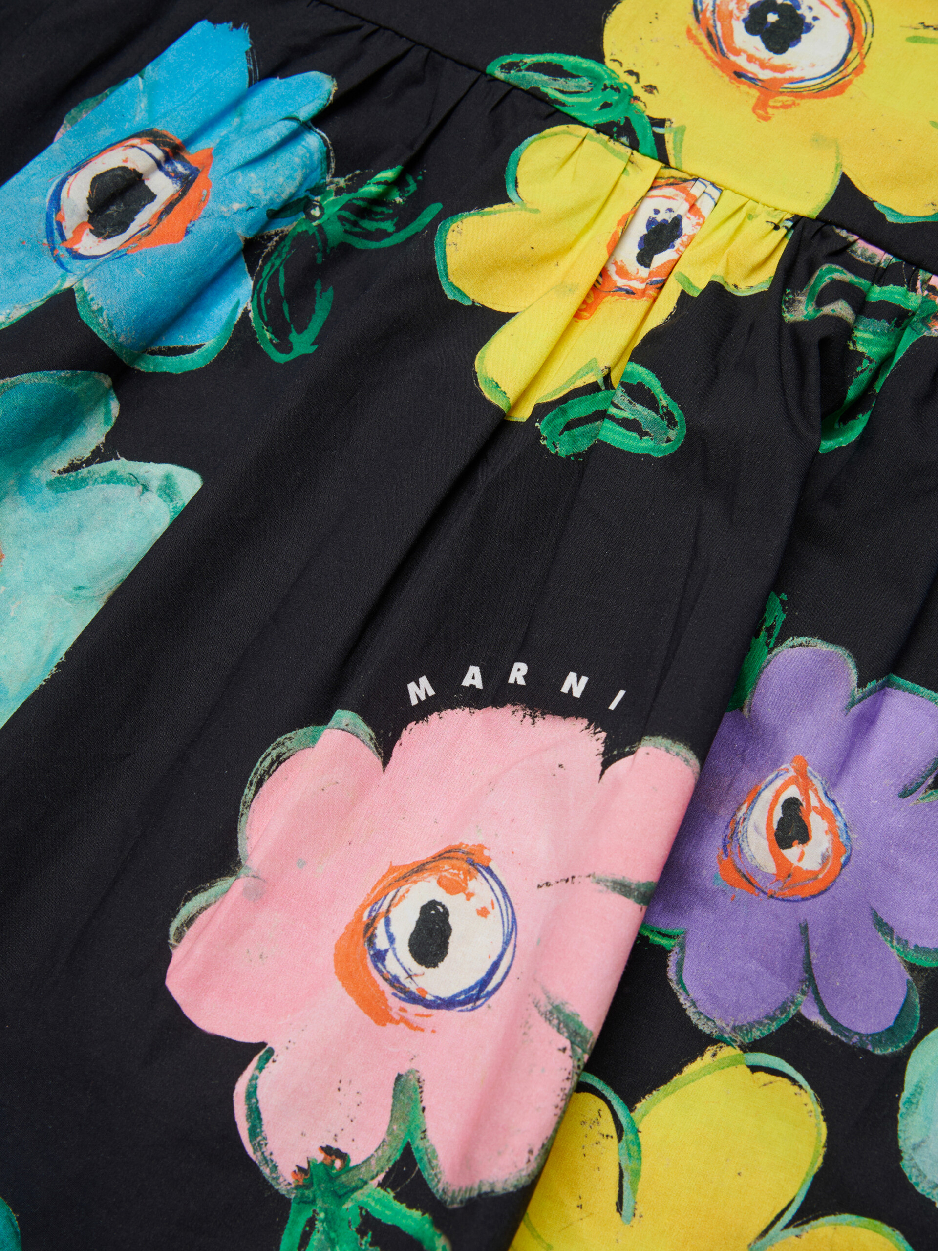 Abito in cotone nero con stampa Dessert Flower - Vestiti - Image 4