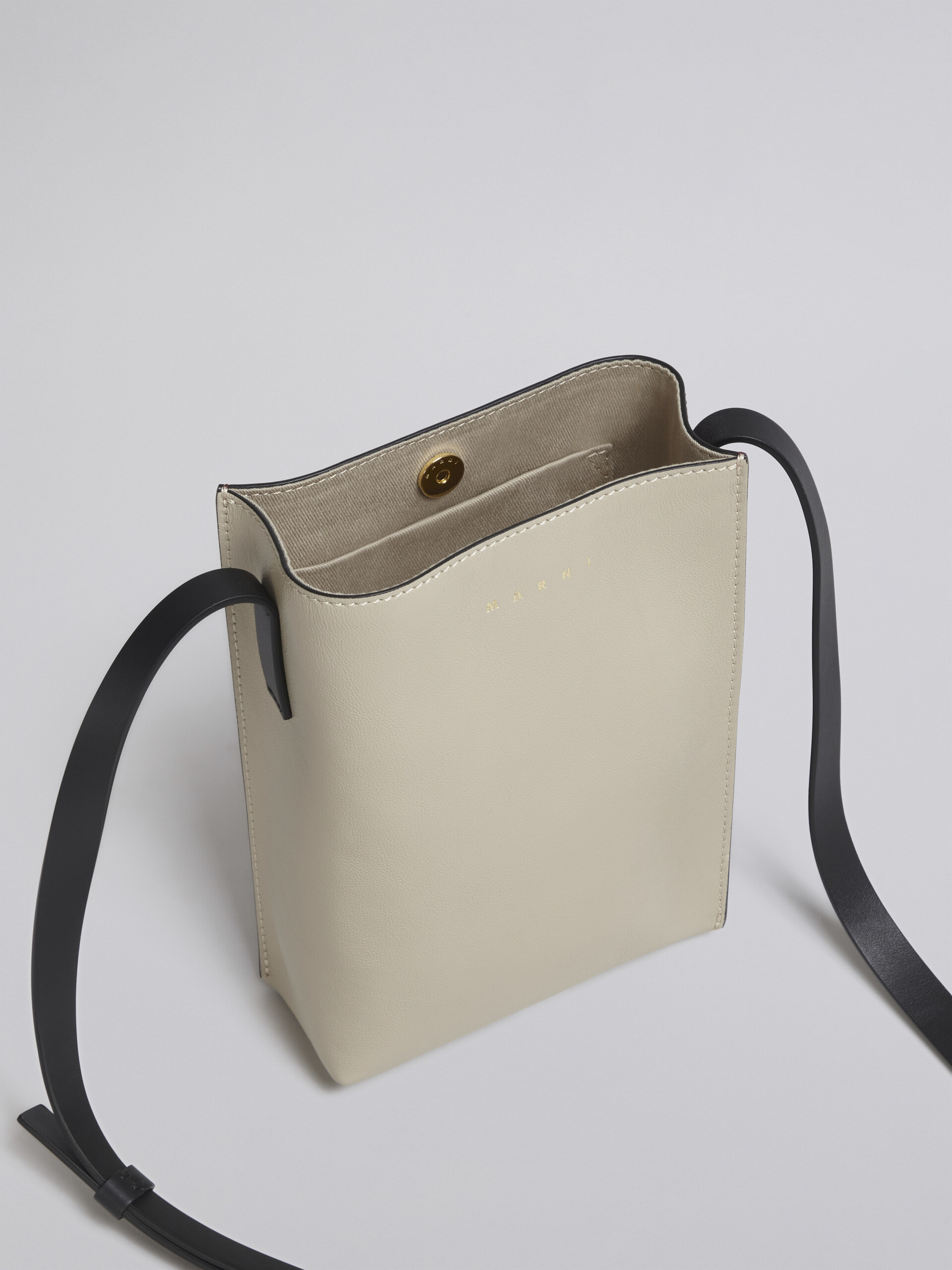 MUSEO SOFT bag in beige and red tumbled calf - Shoulder Bag - Image 2