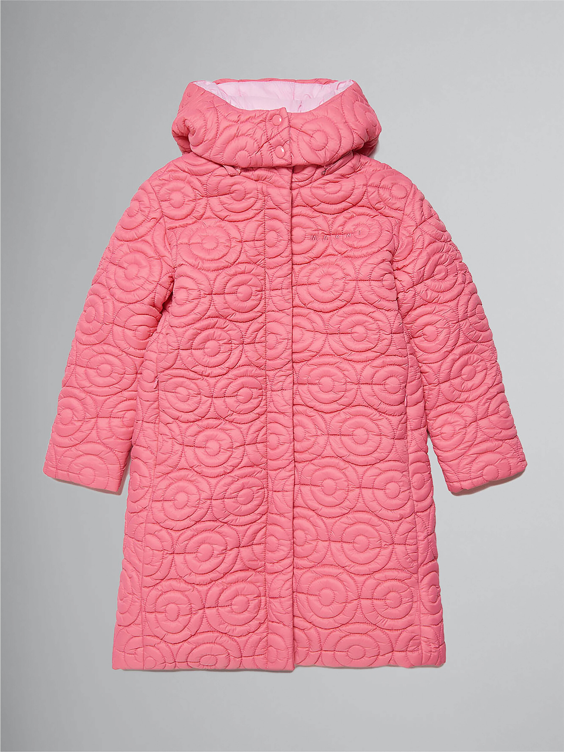 Long pink down jacket with circle quilting Marni