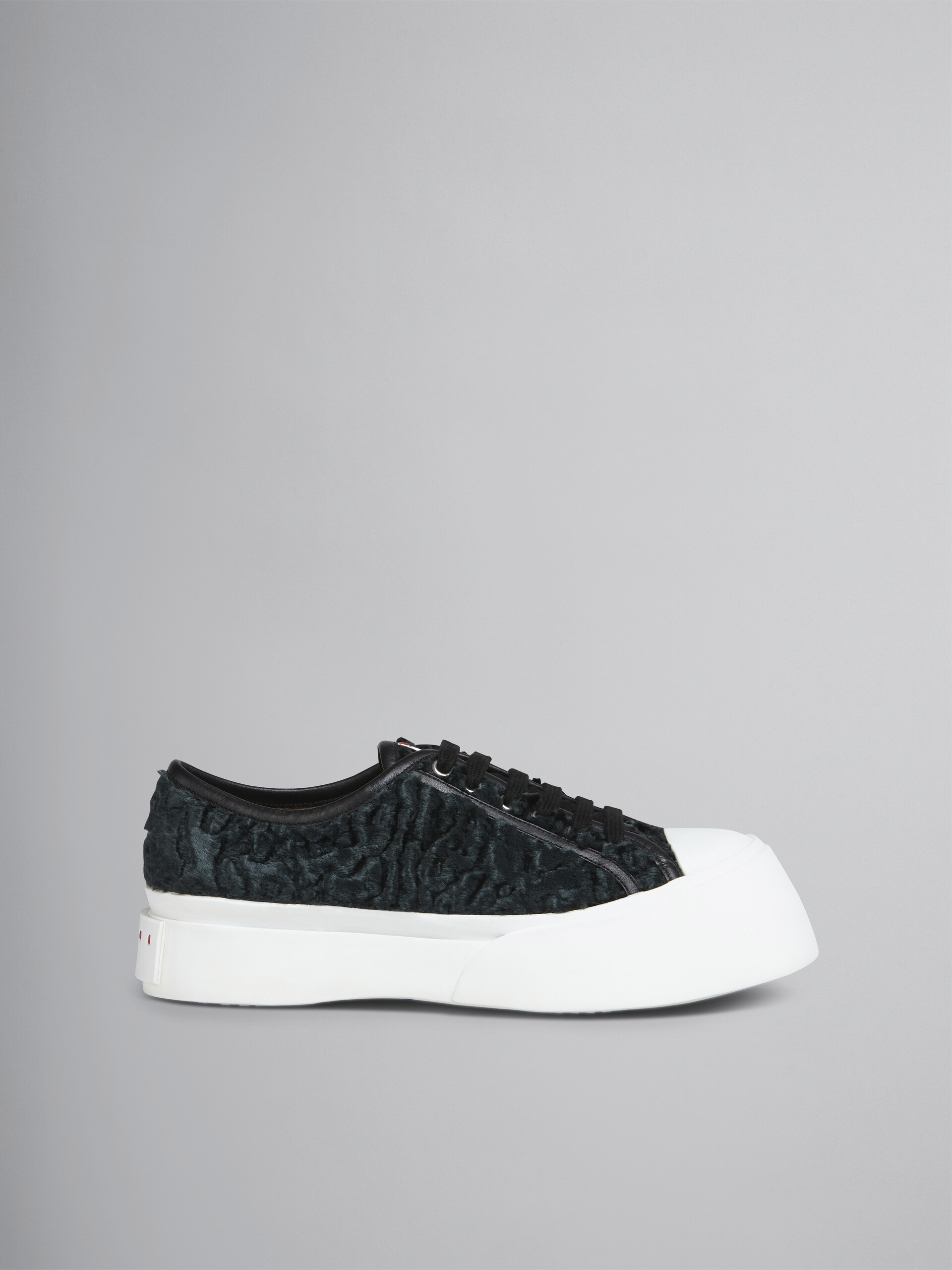 Black curly fabric PABLO lace-up sneaker - Sneakers - Image 1