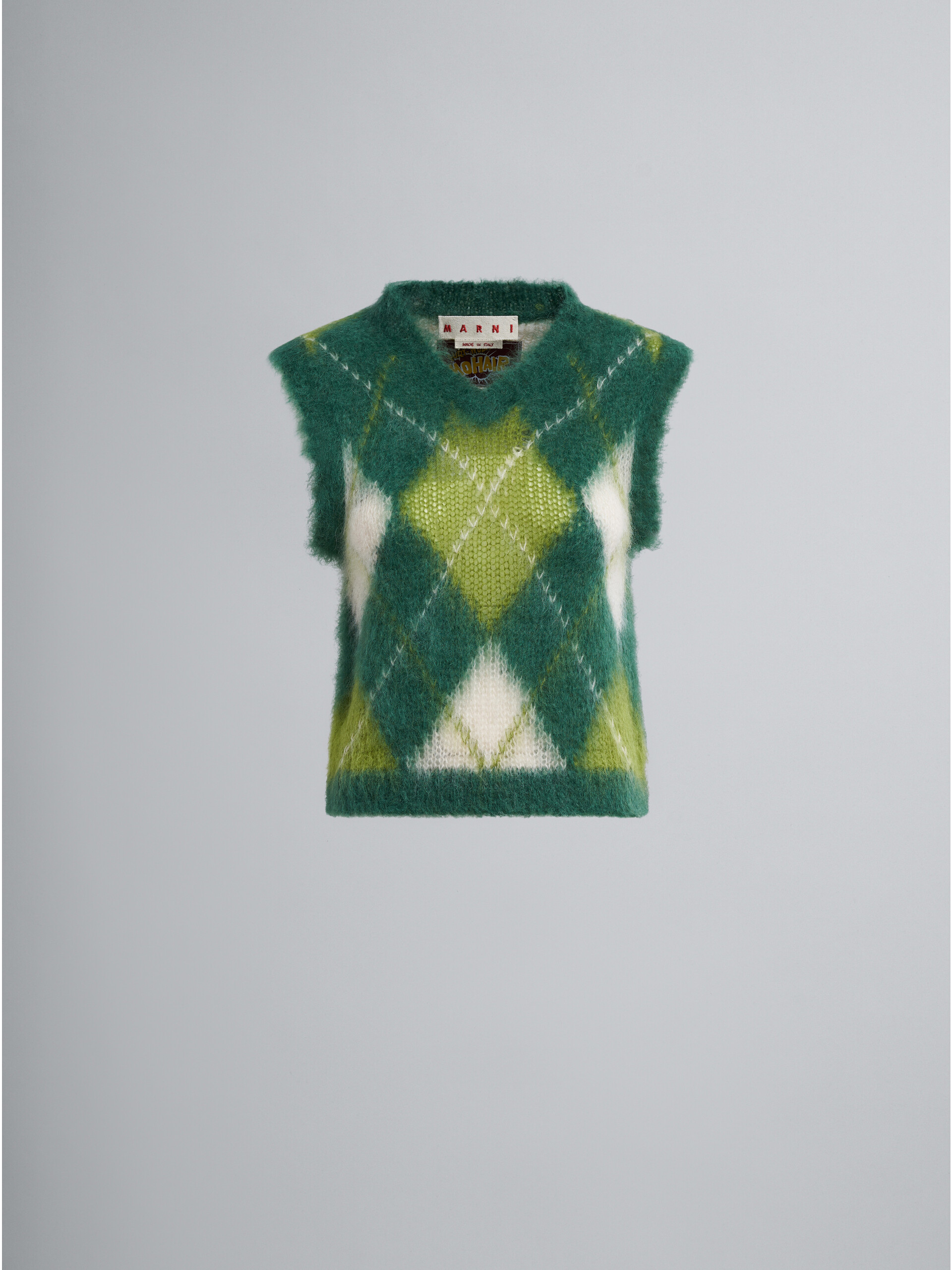 Iconic Mohair Argyle vest - Pullovers - Image 1