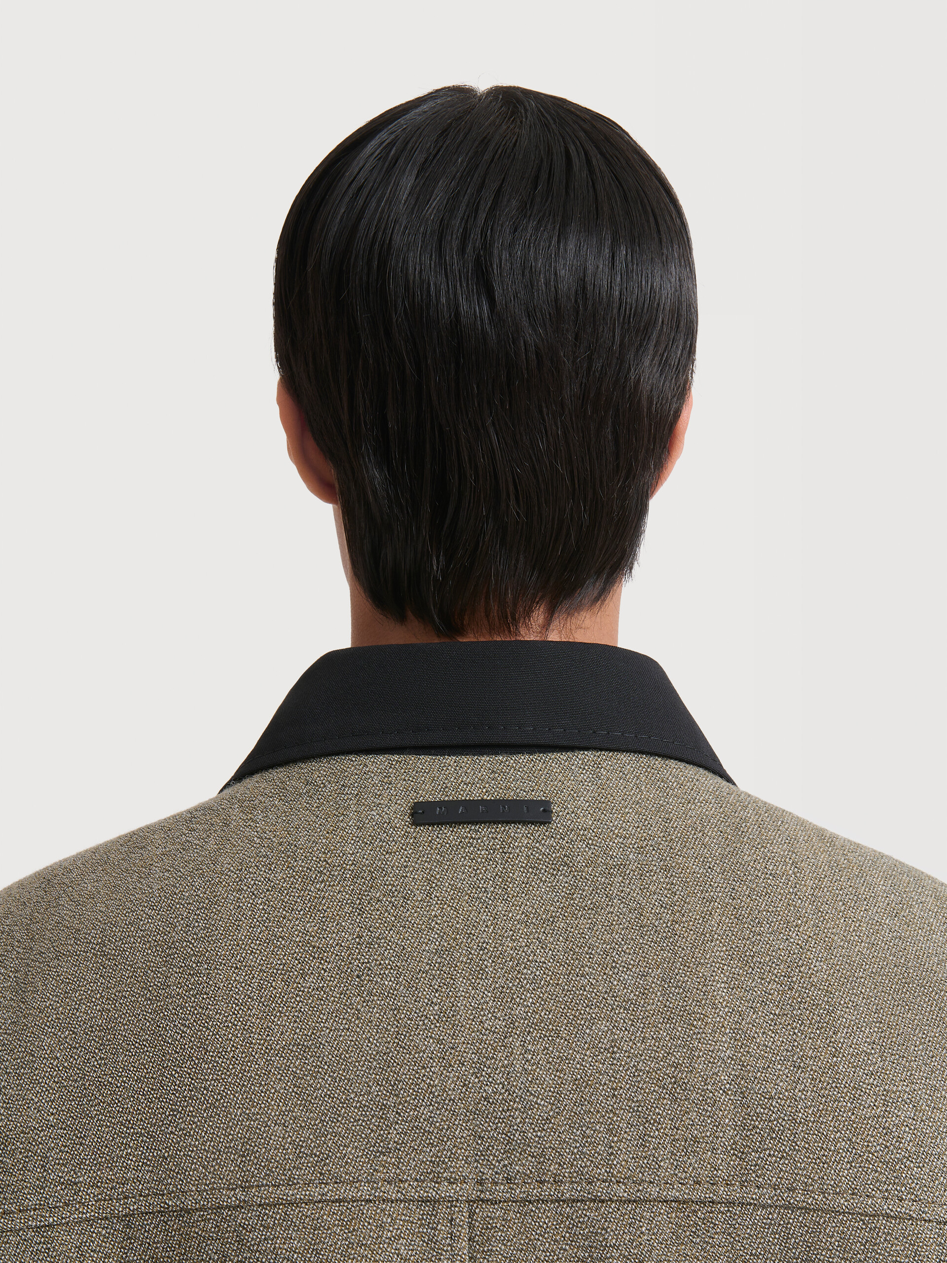 Taupe tweed jacket with sculptural collar - Jackets - Image 5