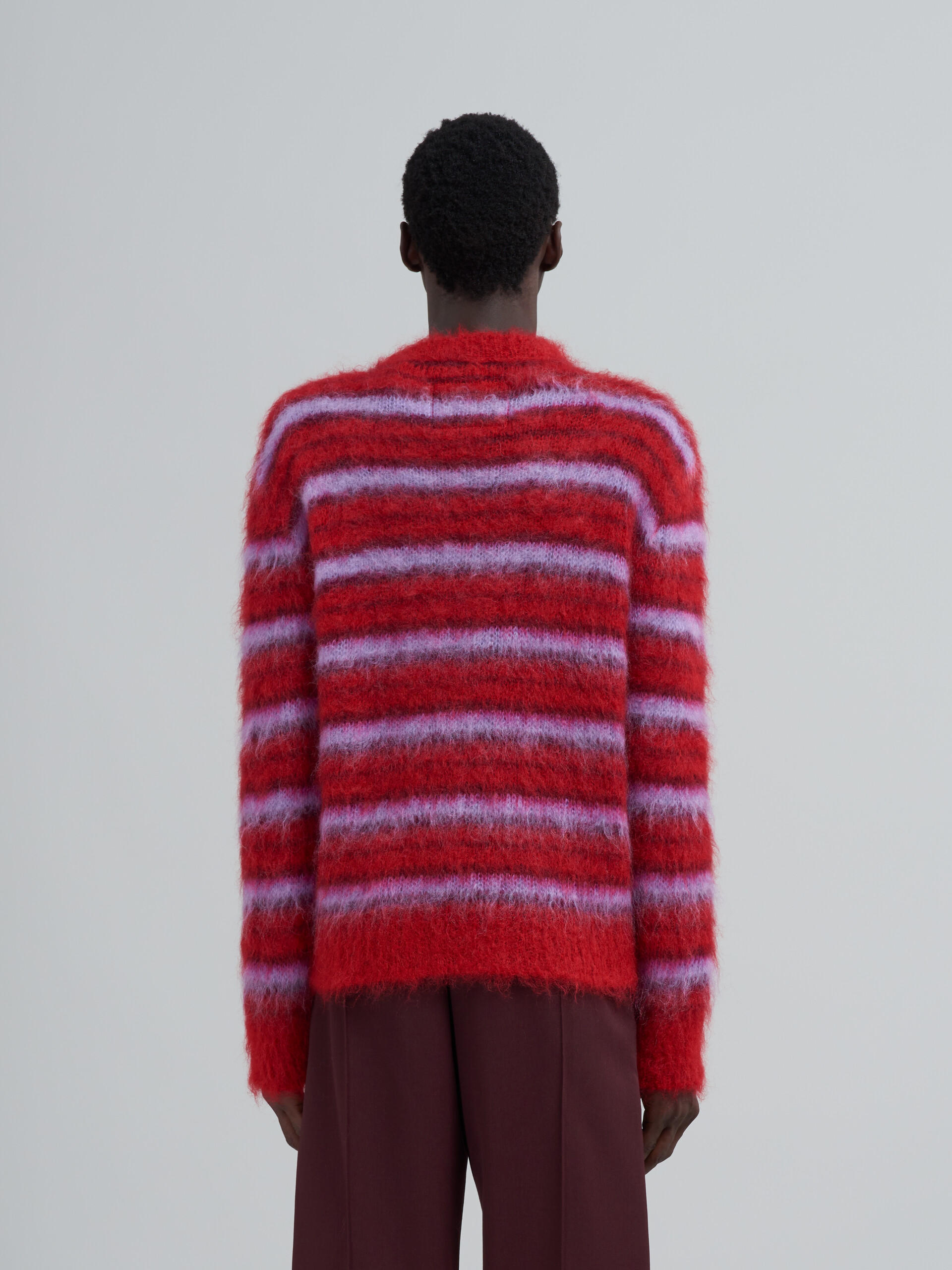 브러싱 처리된 스트라이프 모헤어 스웨터 - Pullovers - Image 3
