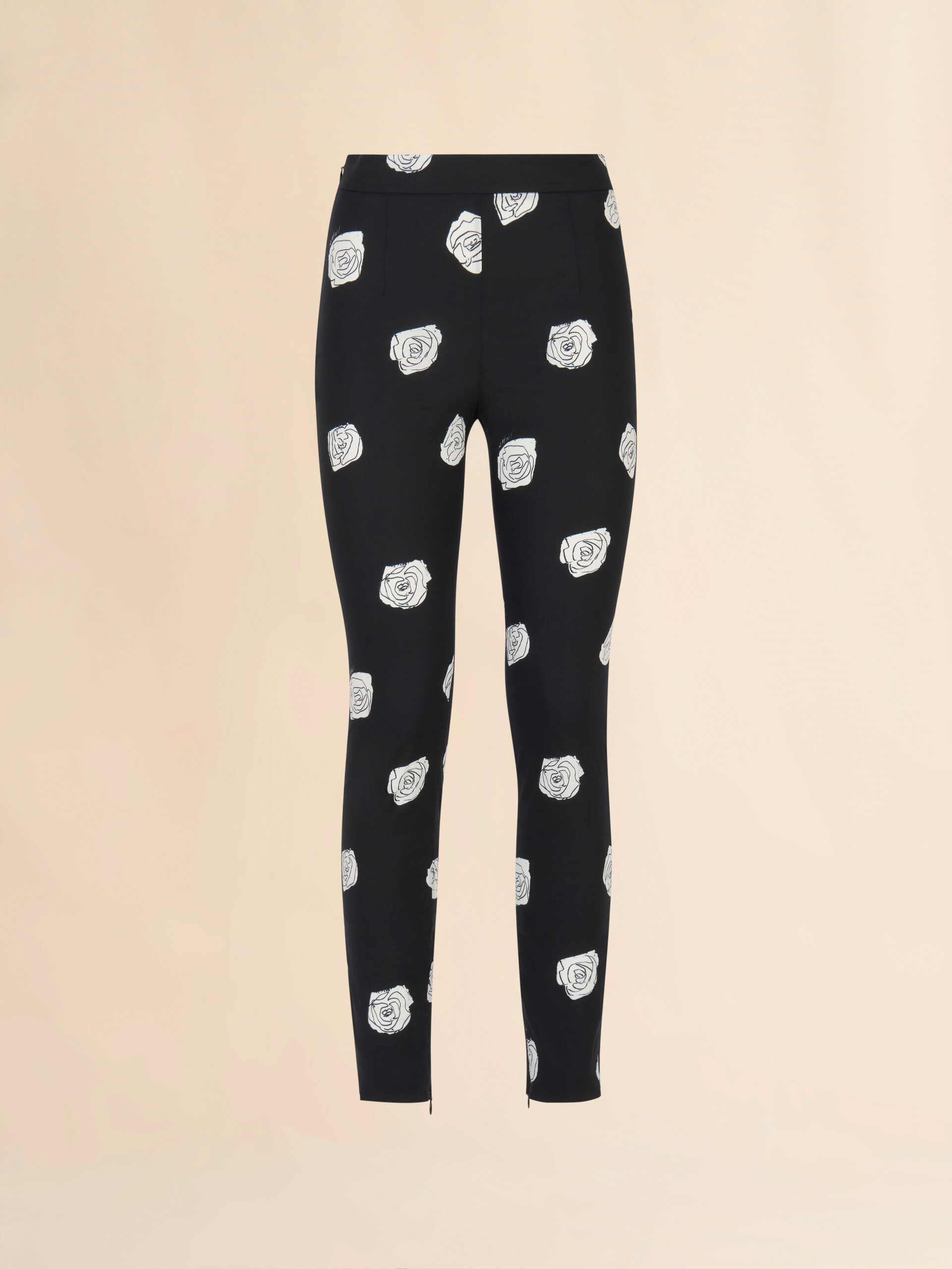 Black stretch poplin trousers with Andromeda print - Pants - Image 1