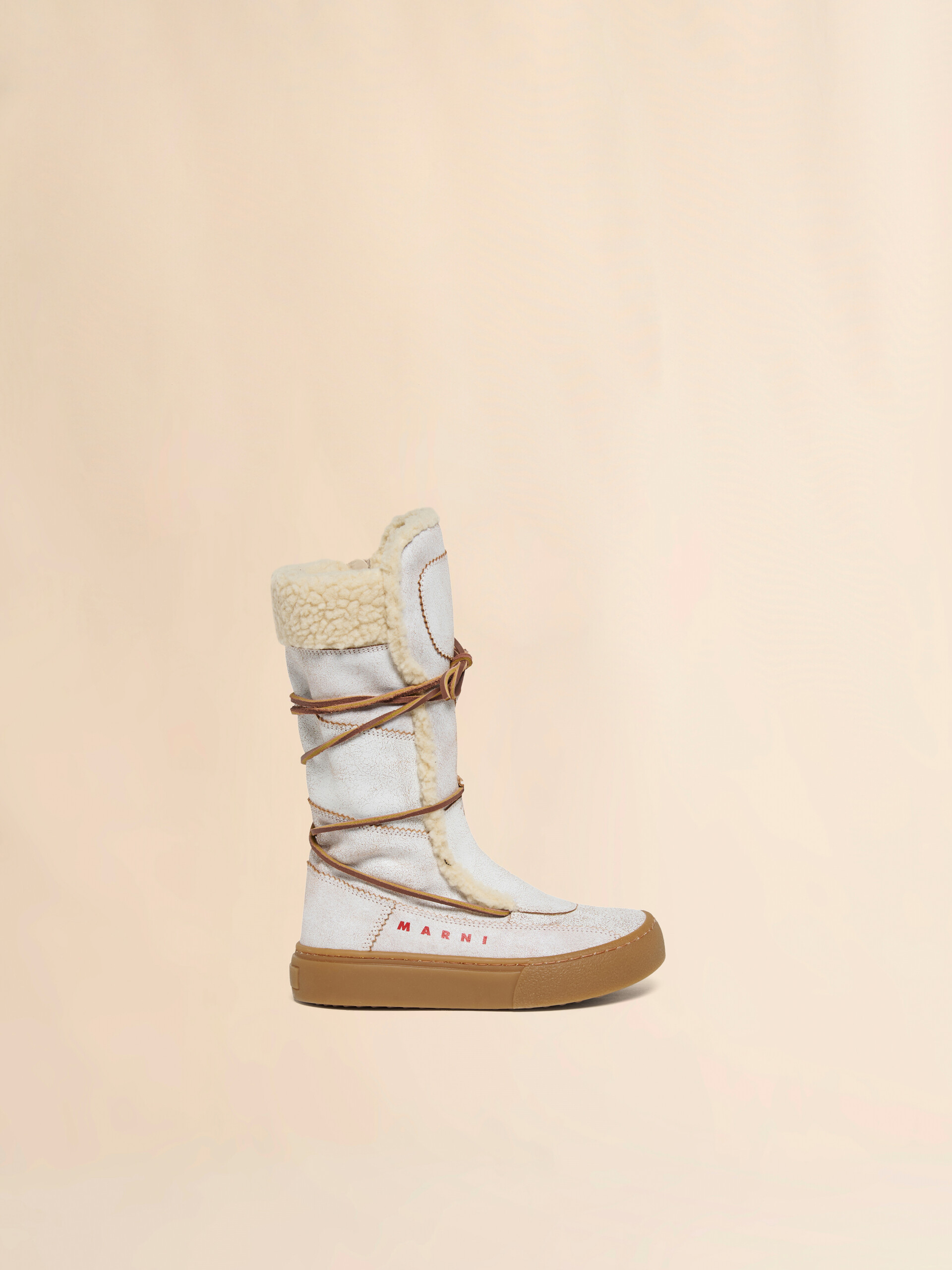 White sheepskin winter boot - Sneakers - Image 1