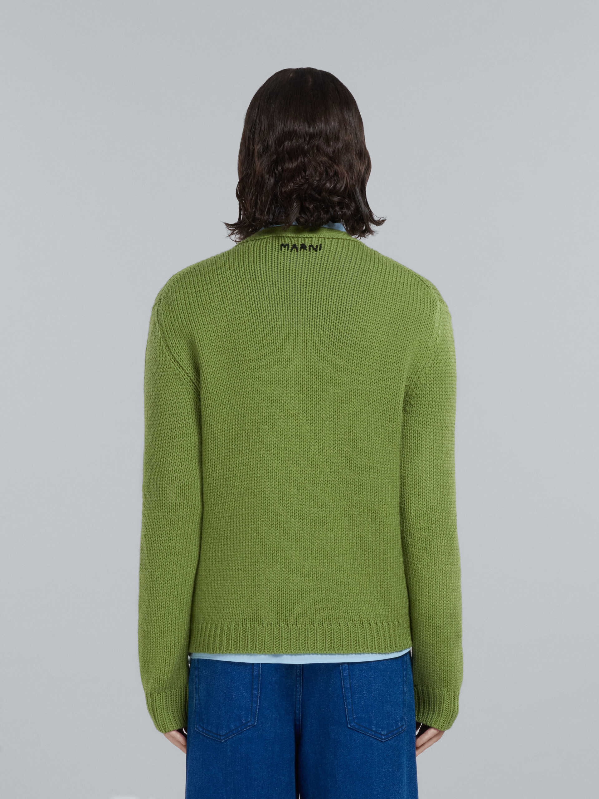 Green wool cardigan - Pullovers - Image 3