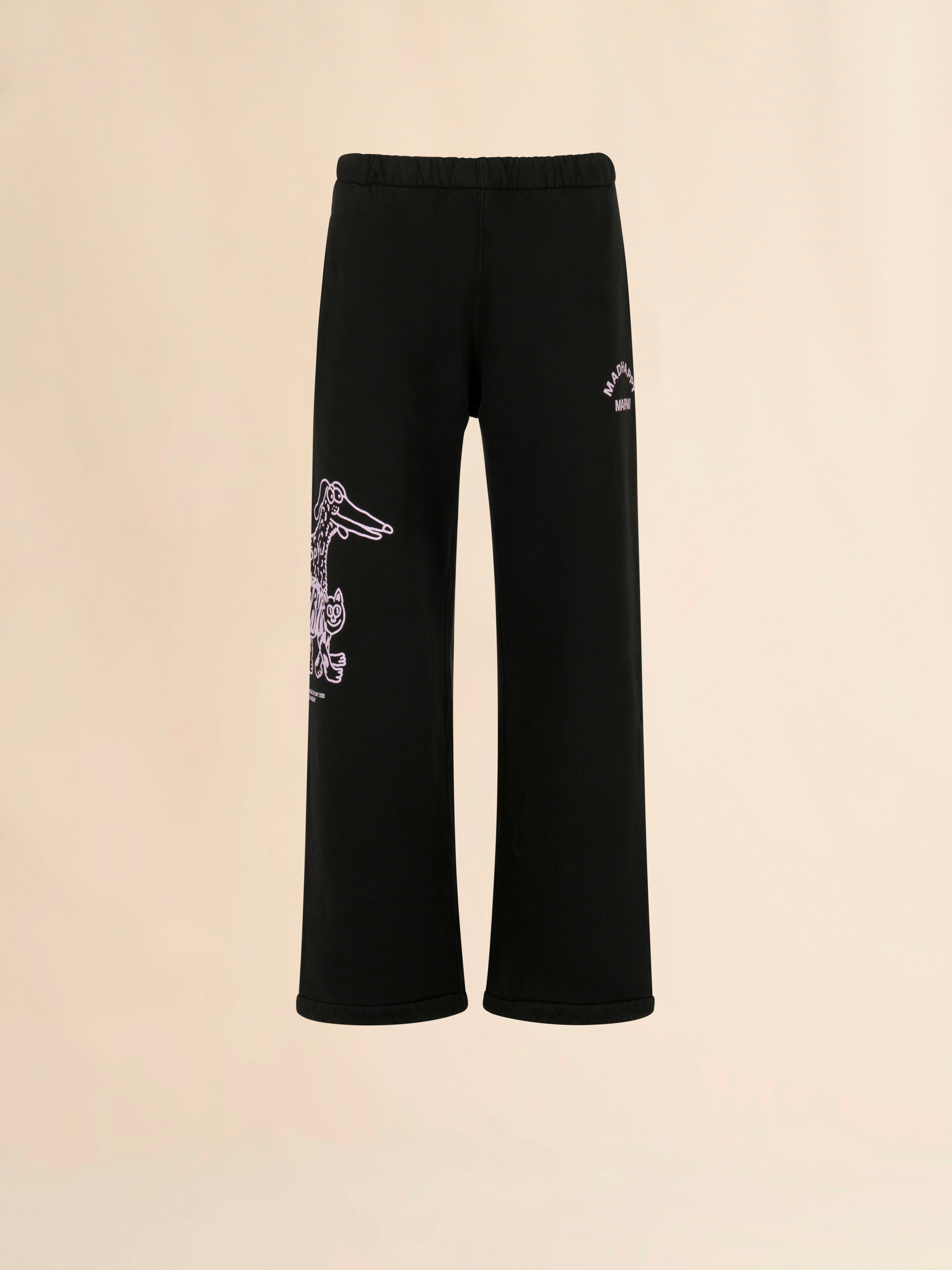 Marni + Madhappy black cotton sweatpants with animal print - Pants - Image 1