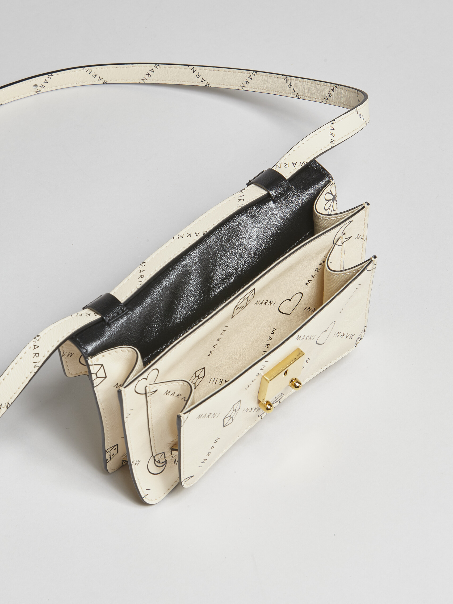 TRUNK SOFT bumbag in white Marnigram print leather - Belt Bags - Image 3