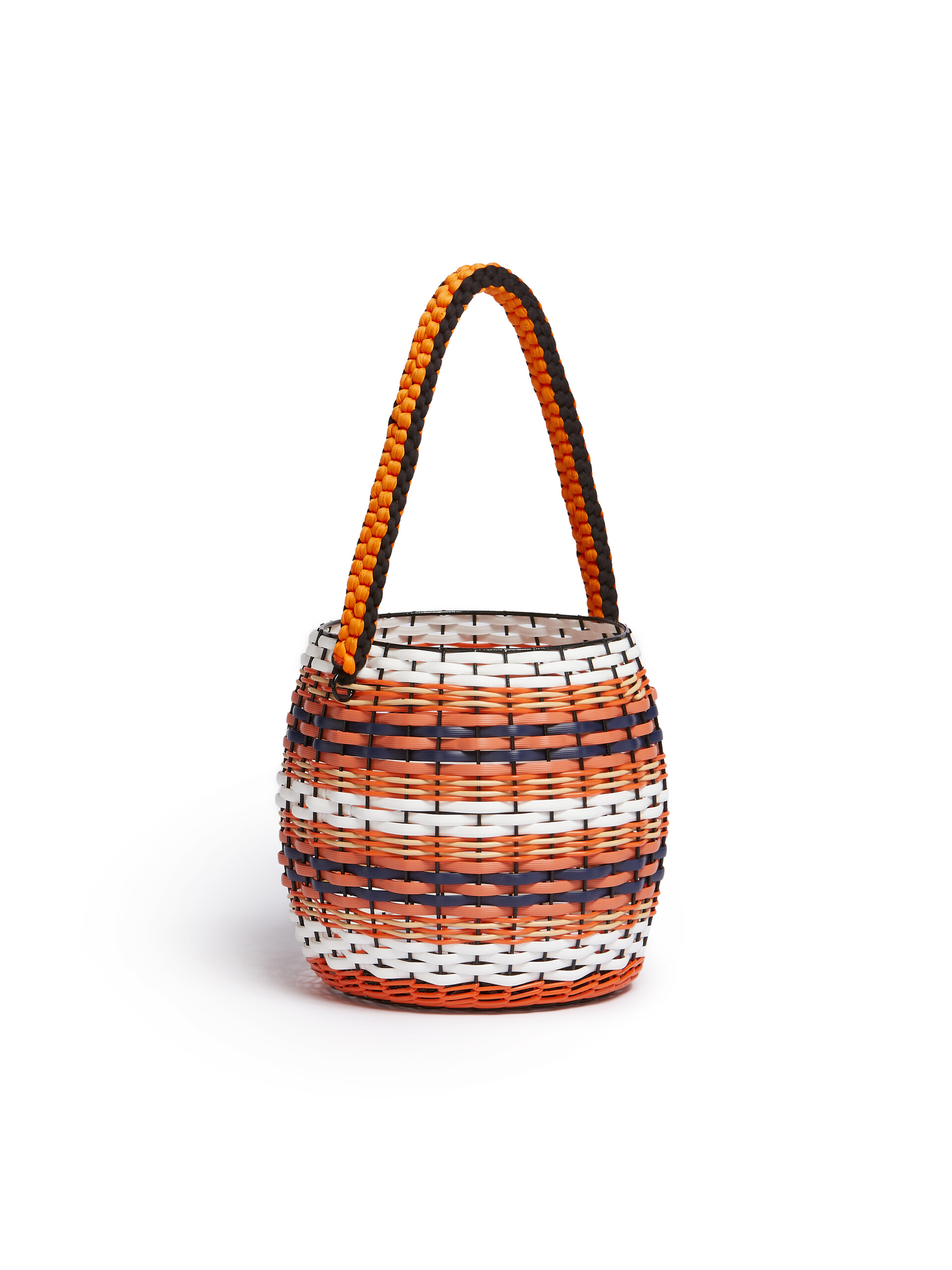 Orange and white MARNI MARKET woven cable basket - Accessories - Image 2