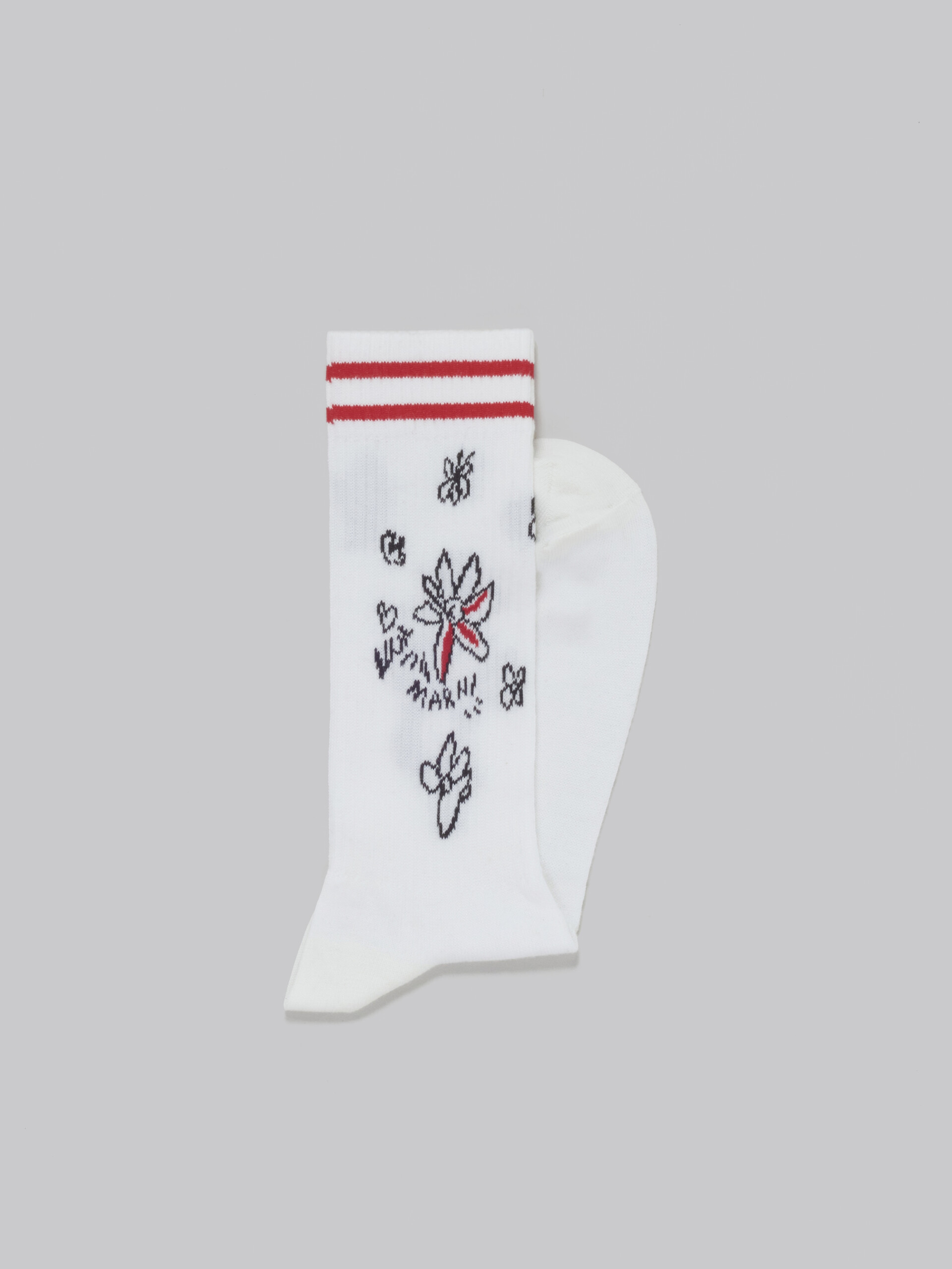 White socks with Day Dreaming floral design - Socks - Image 2