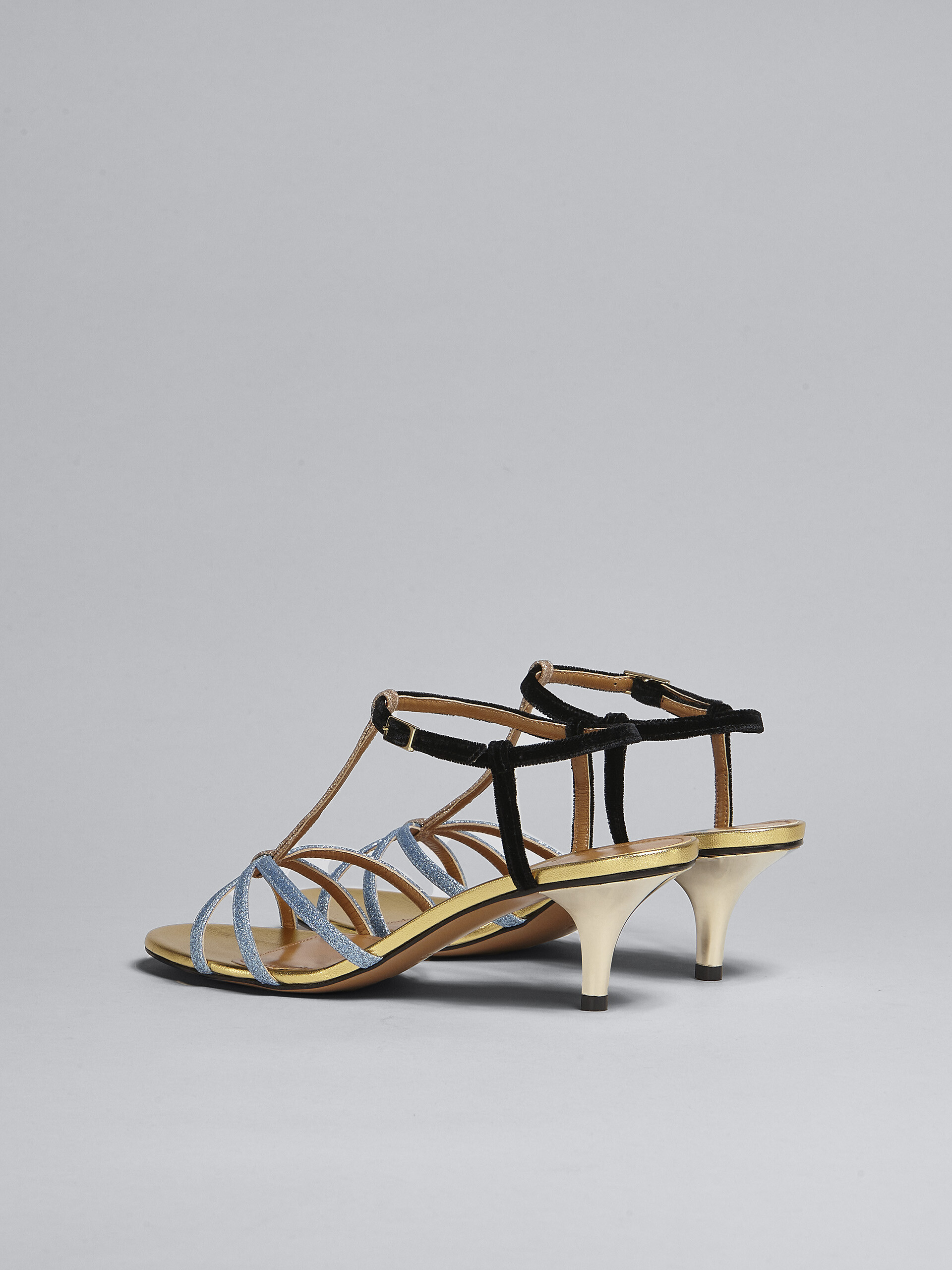 Glitter fabric and velvet sandal - Sandals - Image 3