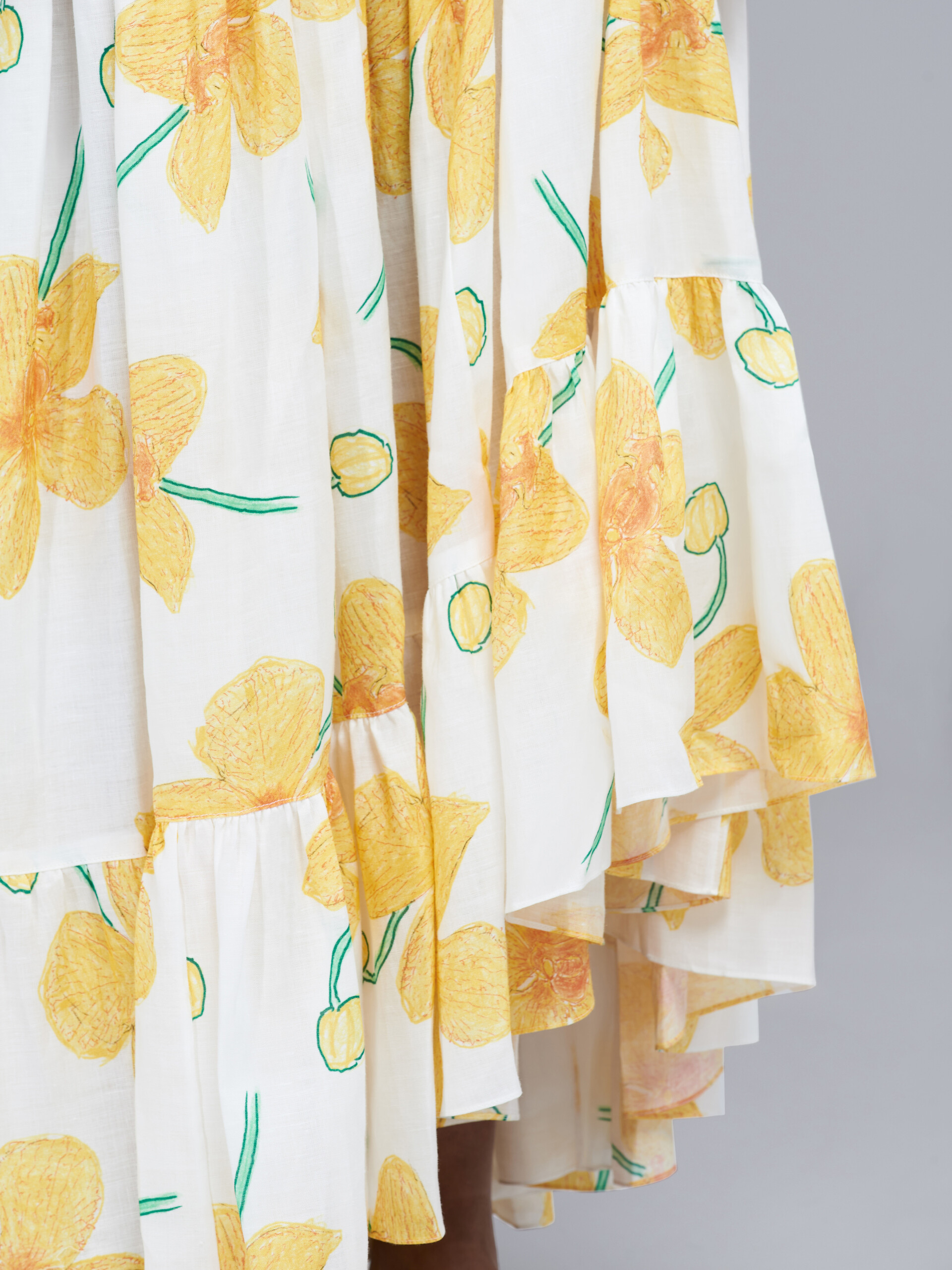 Orchids print ramiè skirt - Skirts - Image 4