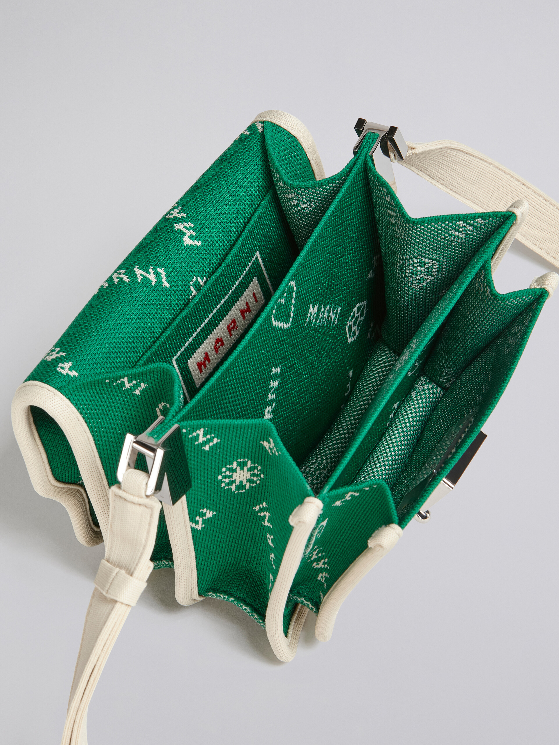 TRUNK SOFT mini bag in green Marnigram jacquard - Shoulder Bags - Image 4