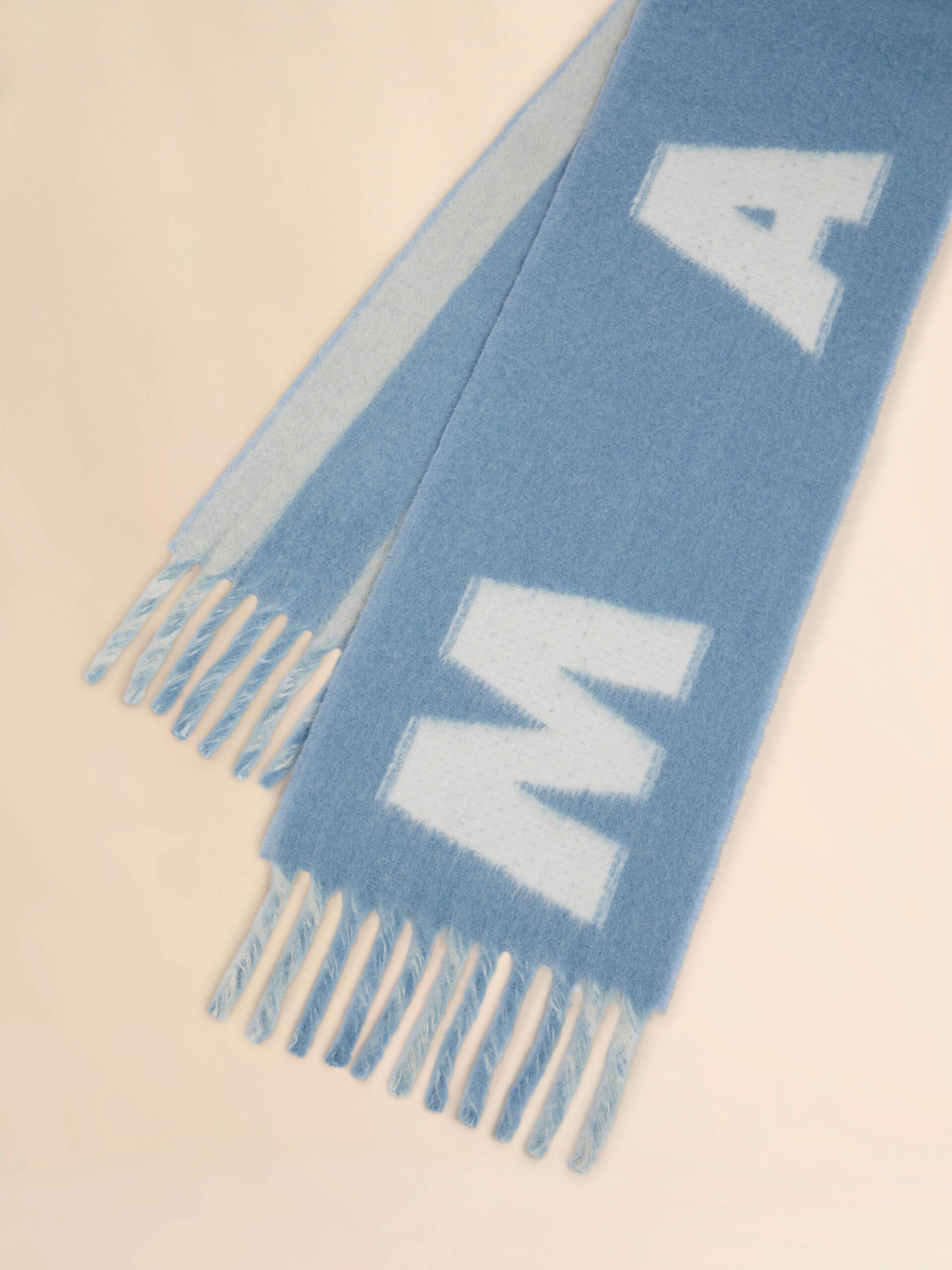 Blue striped alpaca scarf - Scarves - Image 4