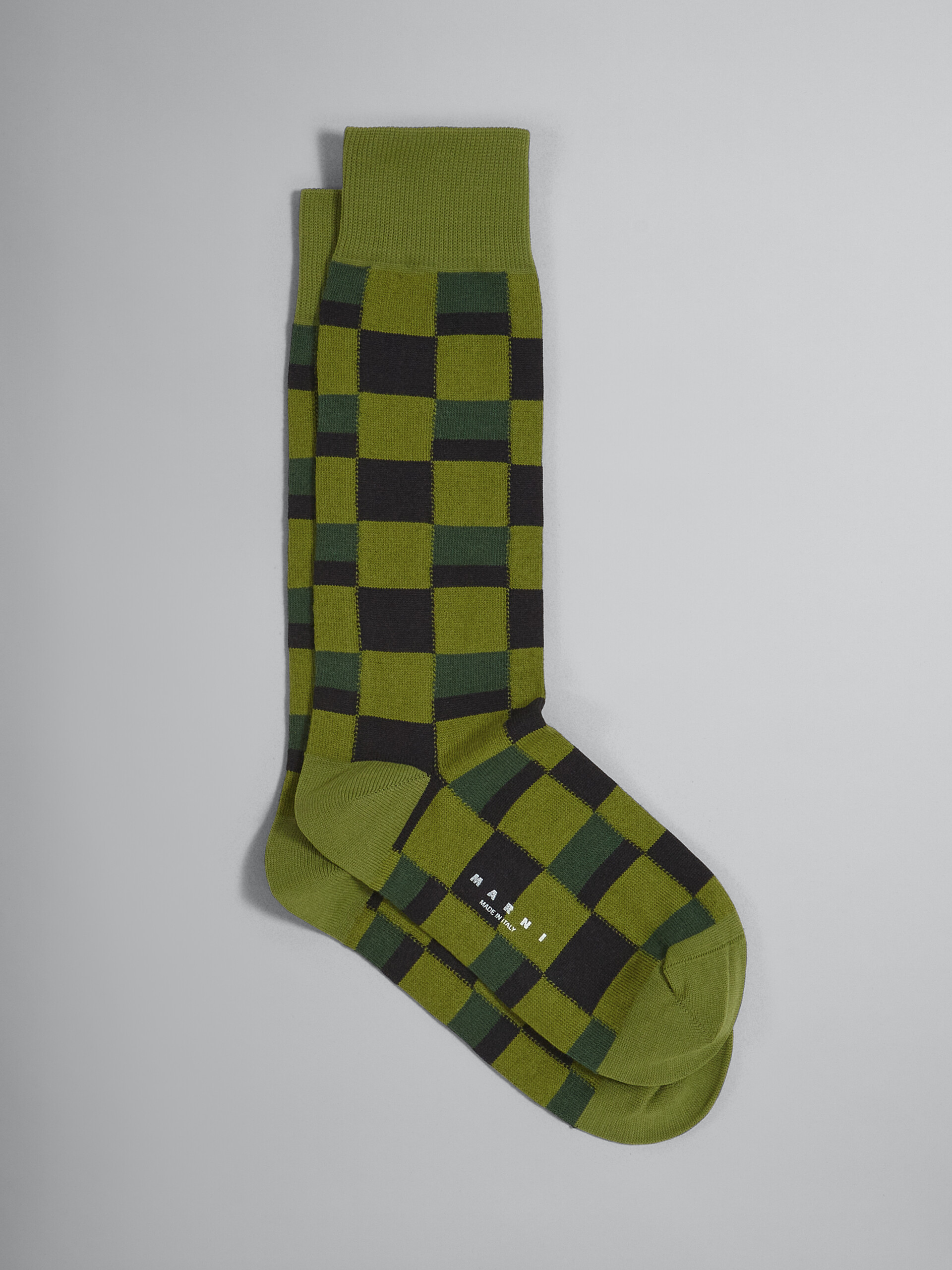 Iconic Damier jacquard cotton and nylon sock - Socks - Image 1