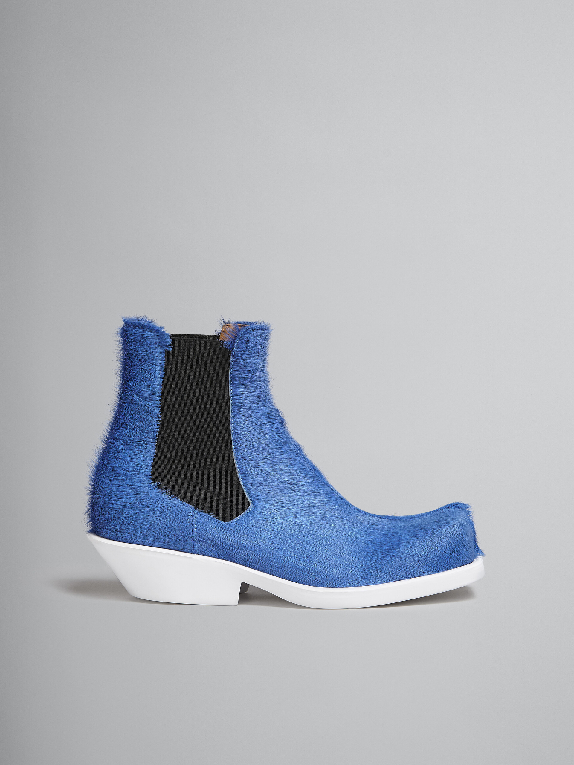 Blue long hair calfskin Chelsea boot - Boots - Image 1