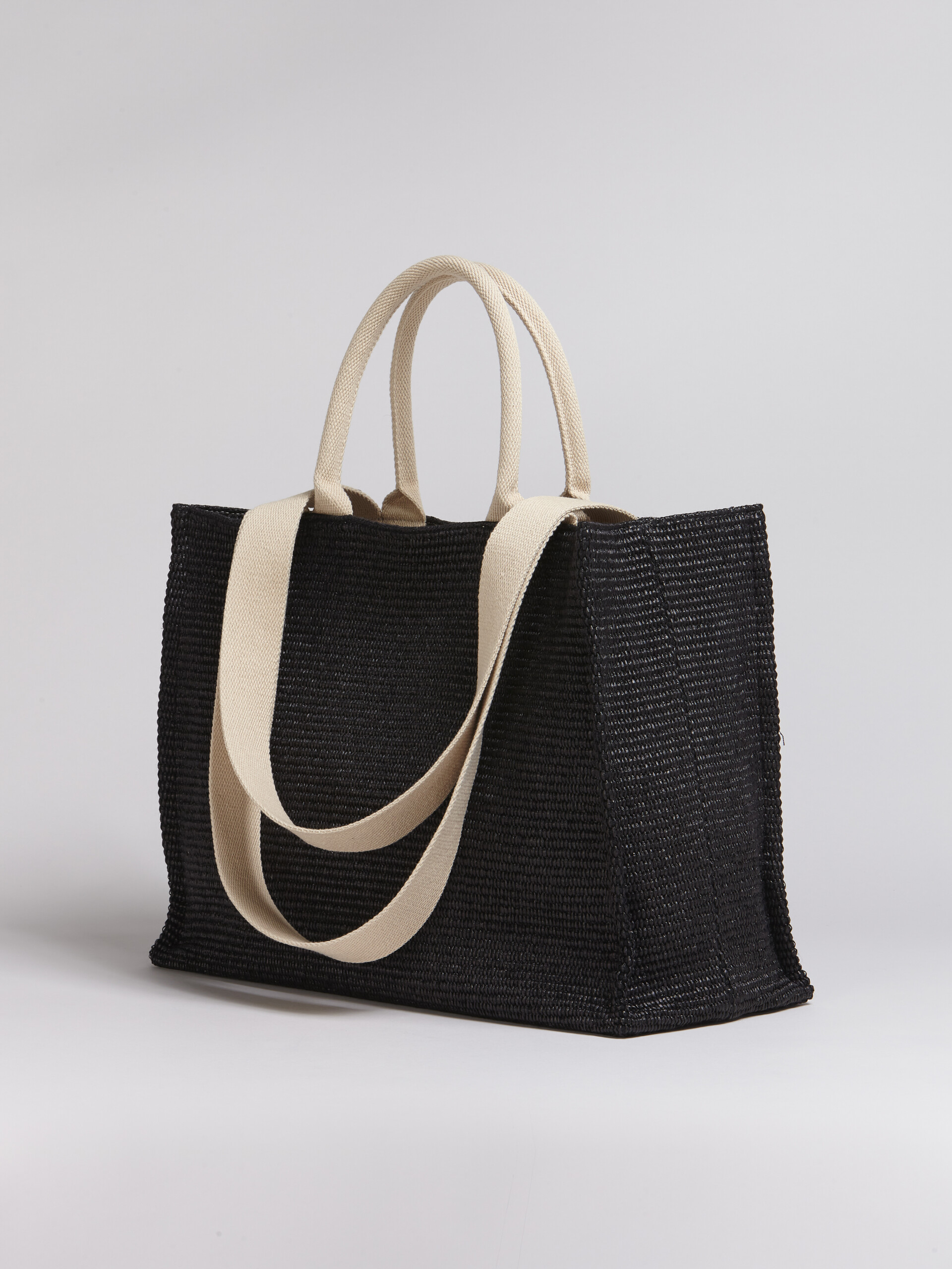 Shopping tote in raffia-effect fabric - Shopping Bags - Image 2